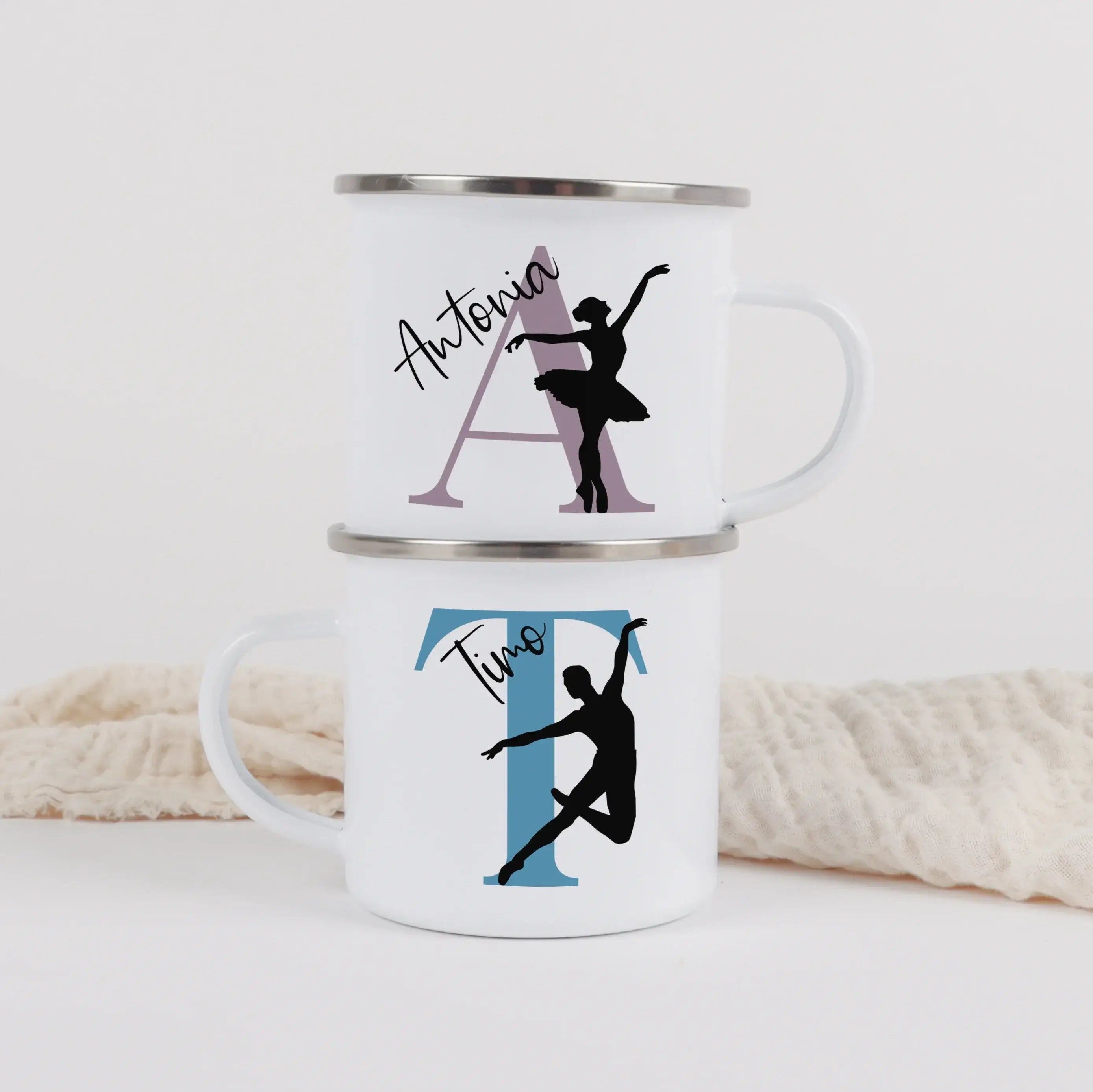 Emaille Tasse mit Namen Ballett-Emaille Tasse-famprints-Die Emaille Tasse mit Namen Ballett von famprints ist genau das Richtige, wenn du ein persönliches Geschenk für ein tanzbegeistertes Kind suchst oder dir selbst eine individuelle Freude machen willst