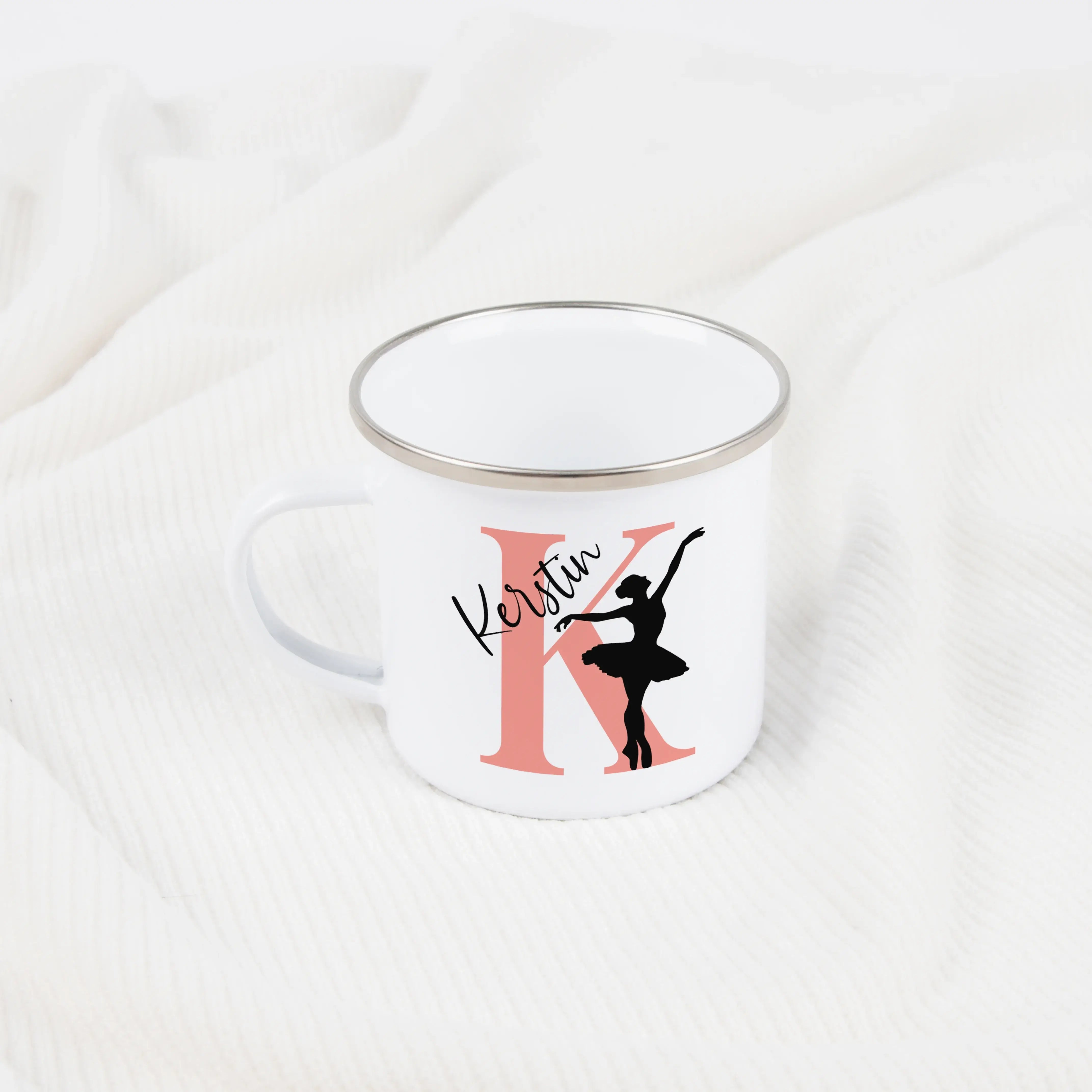 Emaille Tasse mit Namen Ballett-Emaille Tasse-famprints-Die Emaille Tasse mit Namen Ballett von famprints ist genau das Richtige, wenn du ein persönliches Geschenk für ein tanzbegeistertes Kind suchst oder dir selbst eine individuelle Freude machen willst