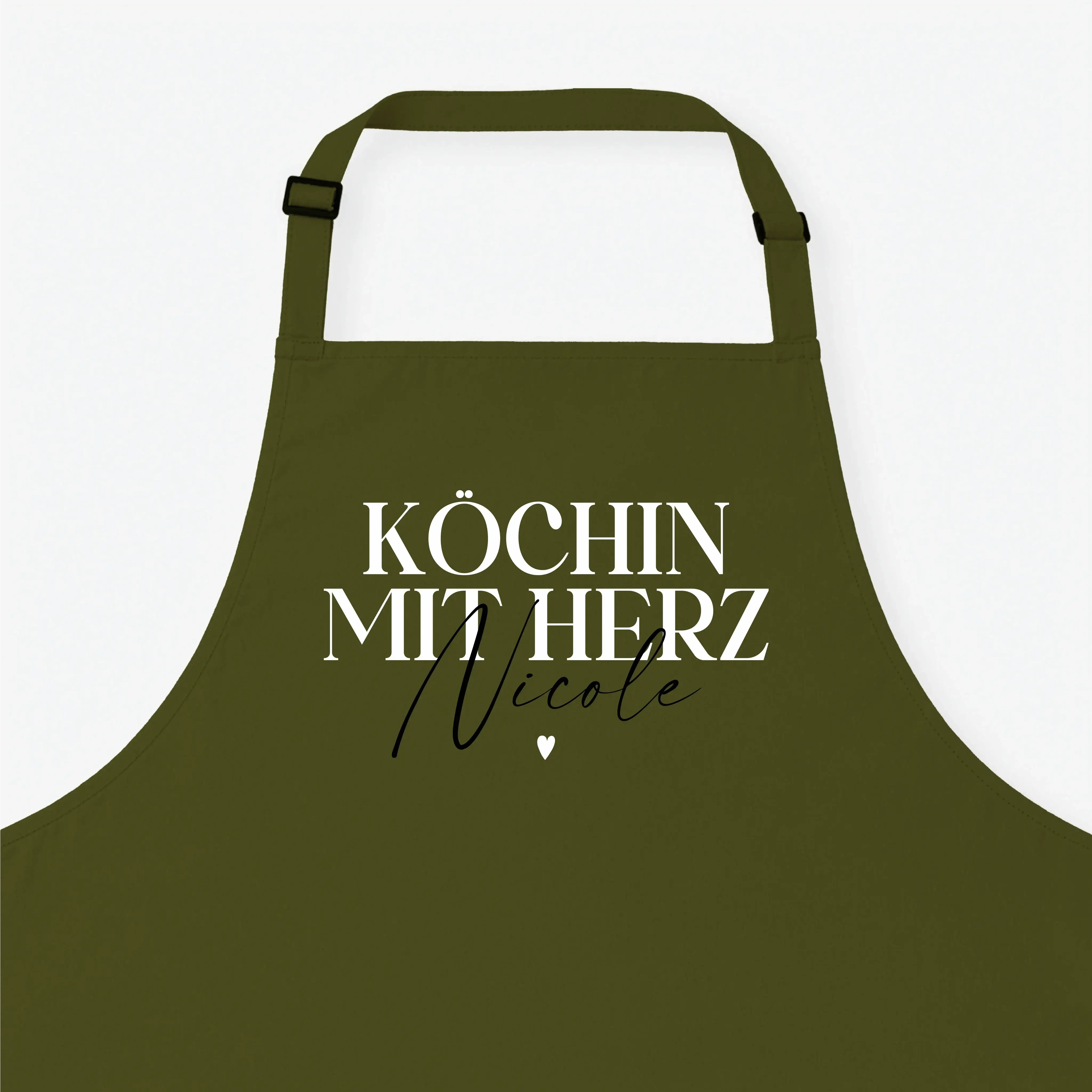 Kochschürze Köchin mit Herz-Kochschürze-famprints-Die Kochschürze Köchin mit Herz von famprints ist mehr als nur ein praktisches Küchenaccessoire. Sie wird zu einem persönlichen Lieblingsstück, das Kochen, Backen und Zubereiten begleitet. Mit deinem Wunsc