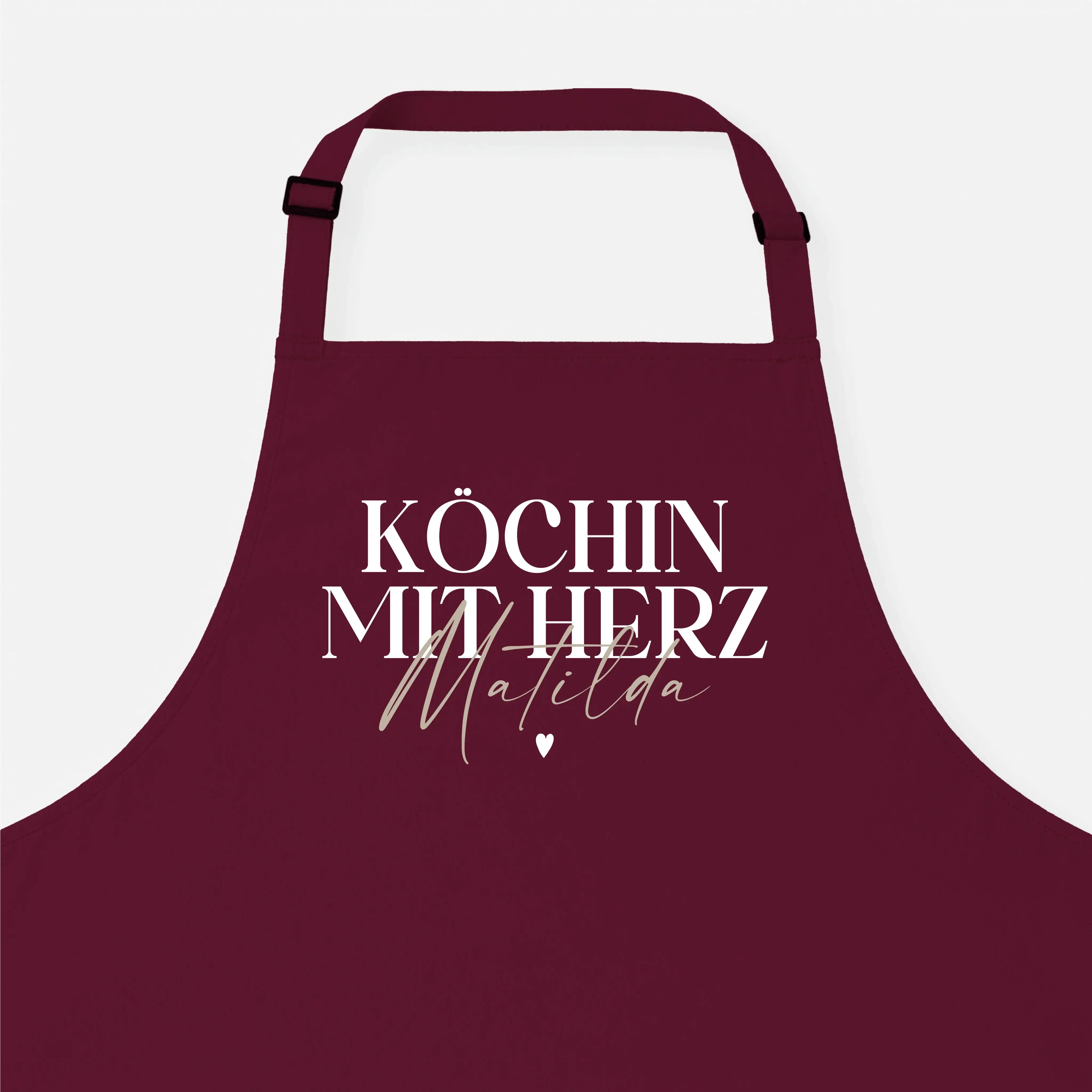 Kochschürze Köchin mit Herz-Kochschürze-famprints-Die Kochschürze Köchin mit Herz von famprints ist mehr als nur ein praktisches Küchenaccessoire. Sie wird zu einem persönlichen Lieblingsstück, das Kochen, Backen und Zubereiten begleitet. Mit deinem Wunsc