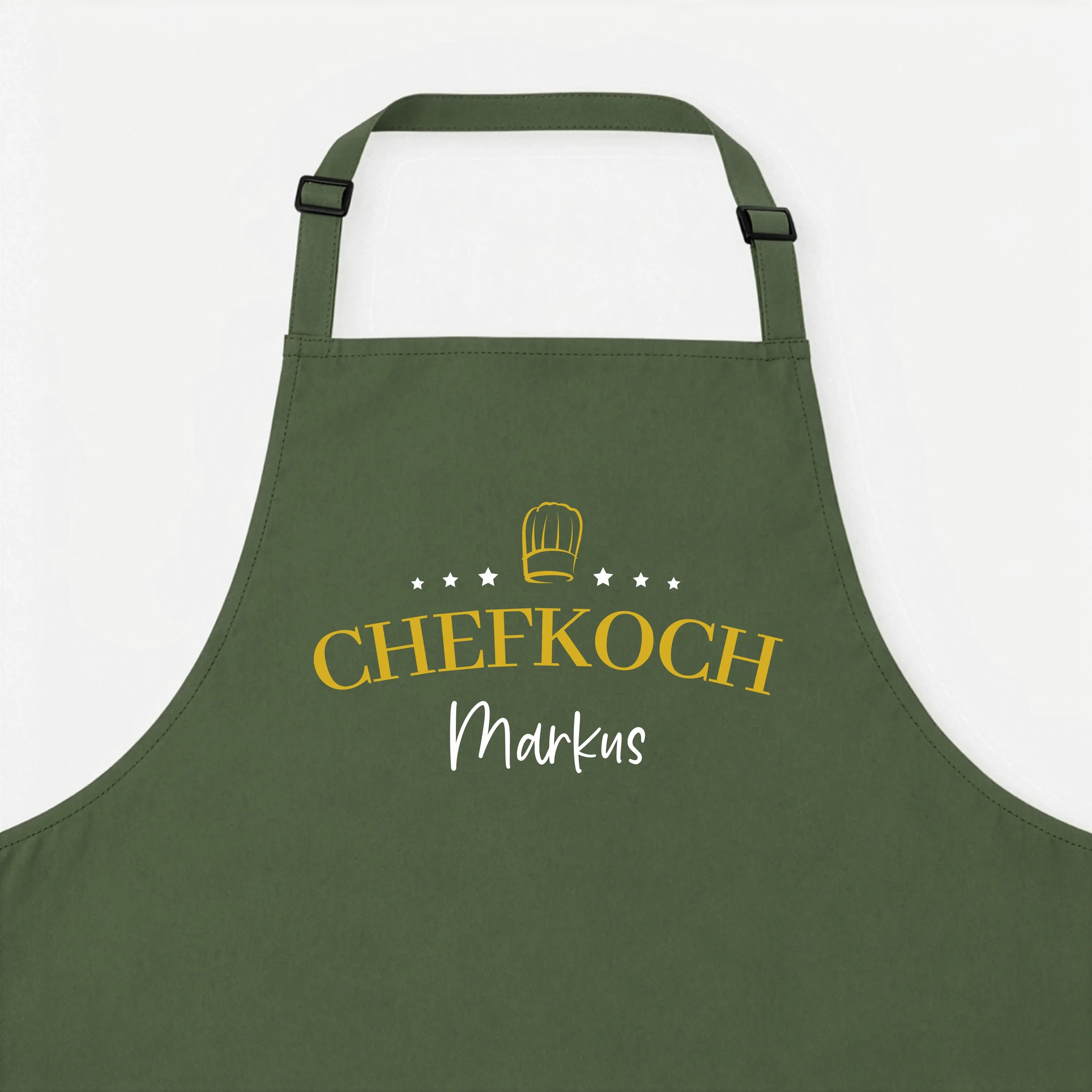 Kochschürze Chefkoch Sterne-Kochschürze-famprints-Die Kochschürze Chefkoch Sterne ist das perfekte Geschenk für alle, die gern am Herd stehen und dabei Persönlichkeit zeigen wollen. Mit dem markanten Chefkoch Schriftzug, den Sternen und der edlen Kochmütz