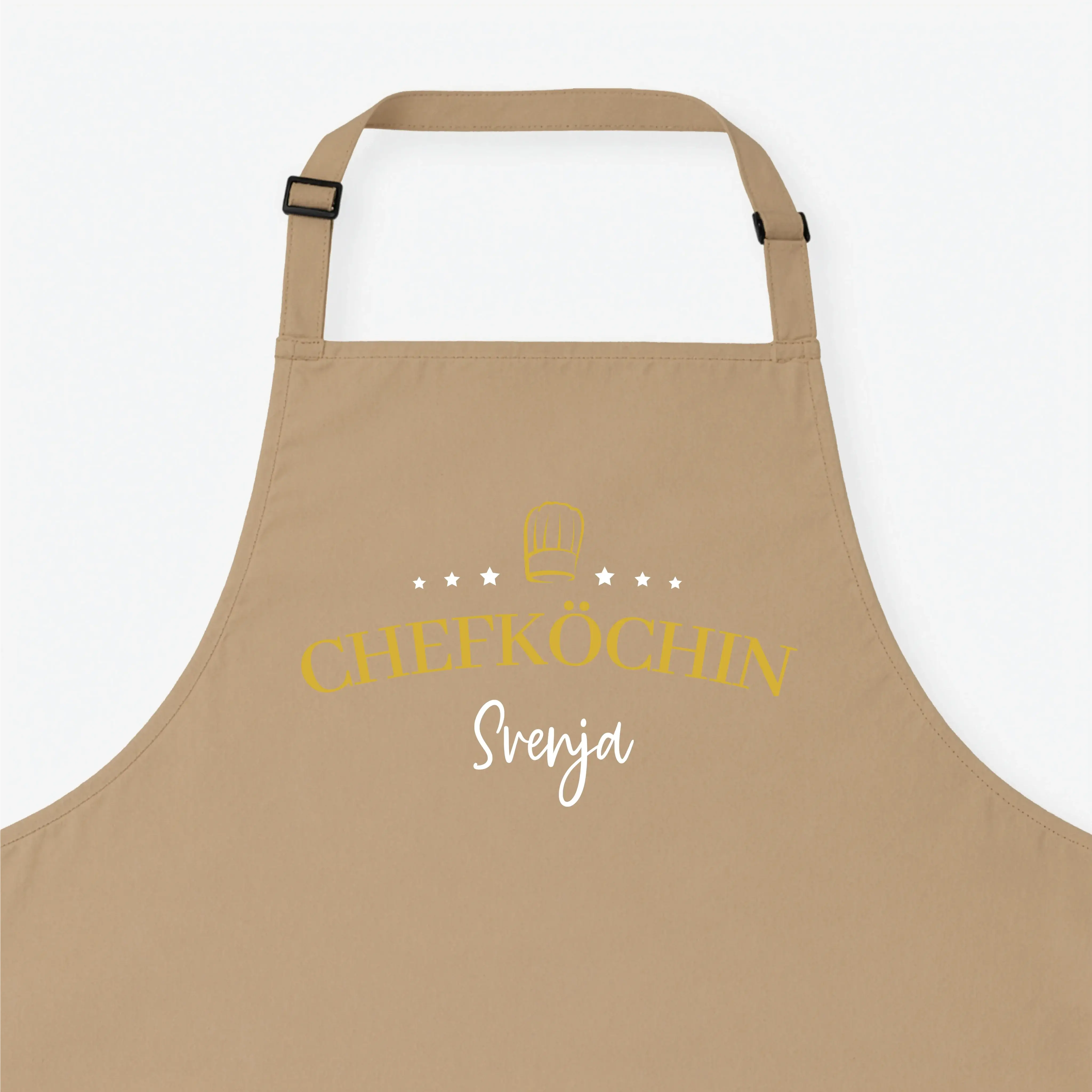 Kochschürze Chefköchin Sterne-Kochschürze-famprints-Diese Kochschürze Chefköchin Sterne ist mehr als ein praktisches Küchenaccessoire. Sie macht aus jedem Kochmoment ein persönliches Statement. Das Design kombiniert den eleganten Schriftzug Chefköchin mit
