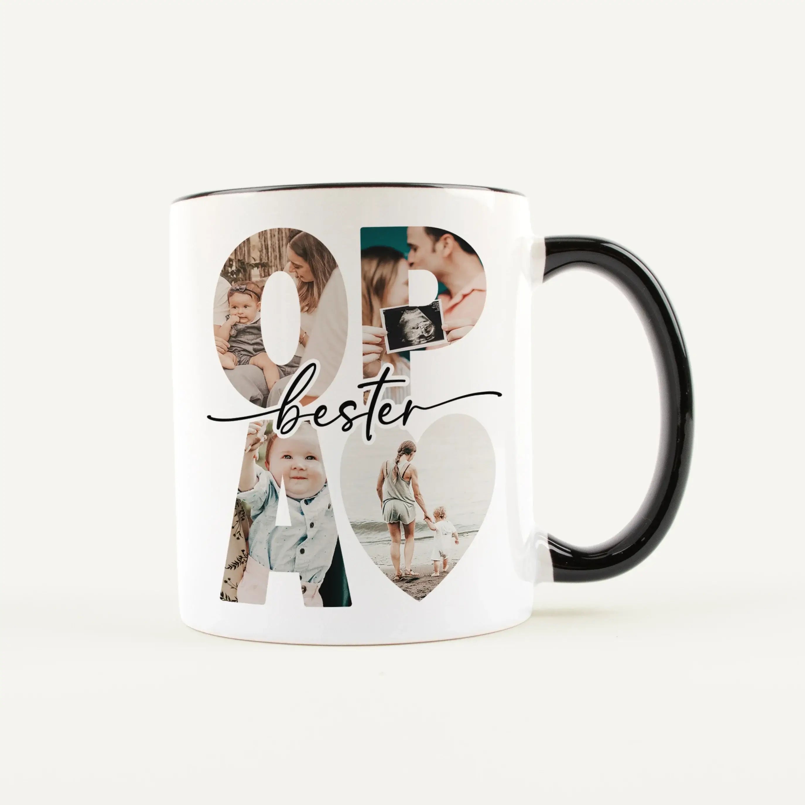 Tasse bester Opa - Keramik Tasse - famprints - Überrasche deinen Opa mit einer ganz besonderen Tasse, die nicht nur ein praktisches Alltagsobjekt ist, sondern auch ein emotionales Geschenk voller Erinnerungen. Diese personalisierte Keramiktasse wird sein