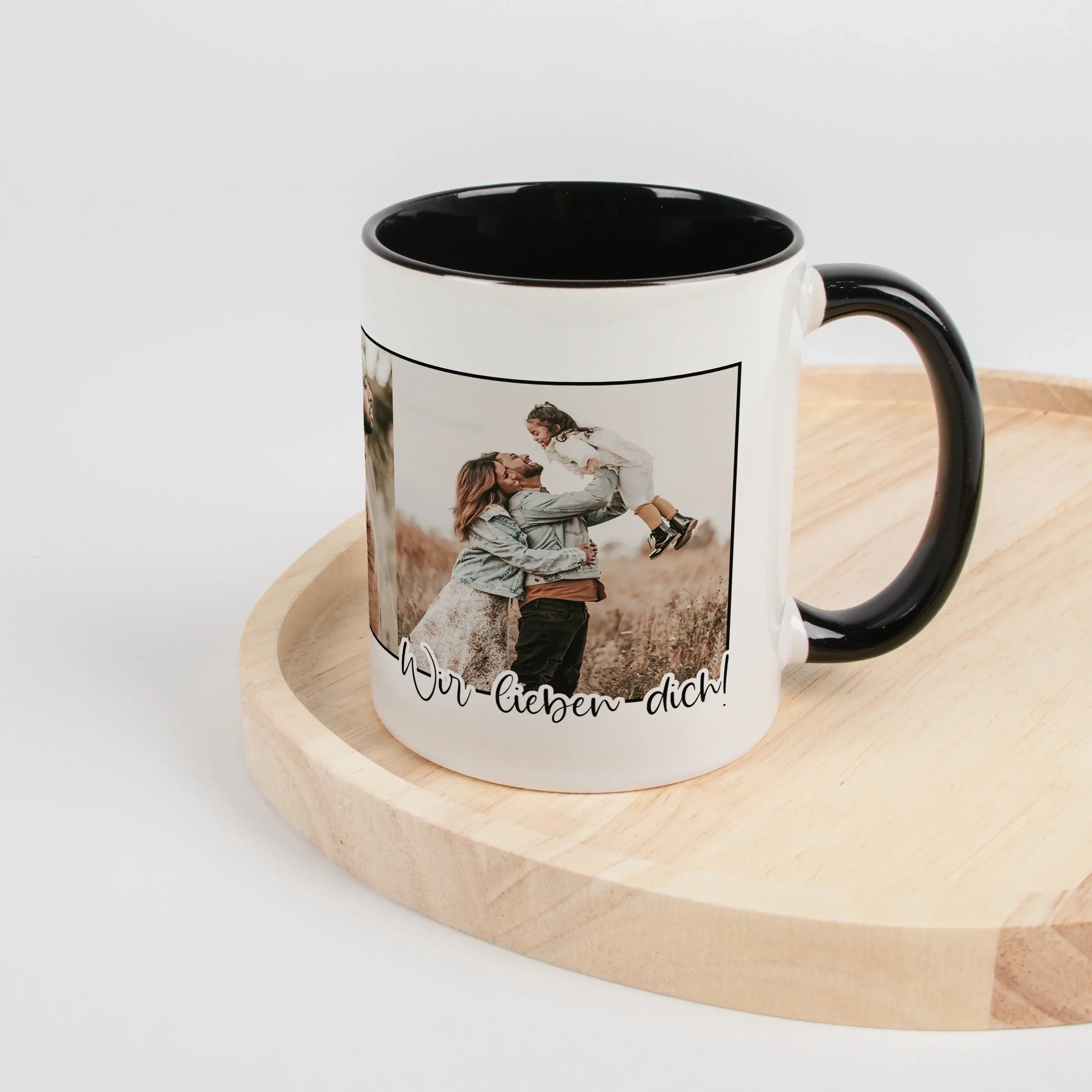Foto Tasse mit Text-Keramik Tasse-famprints-Eine Foto Tasse mit Text ist mehr als nur ein Alltagsgegenstand – sie wird zu einem persönlichen Begleiter im Alltag. Bei famprints gestaltest du deine Tasse individuell mit bis zu drei eigenen Fotos und einem f