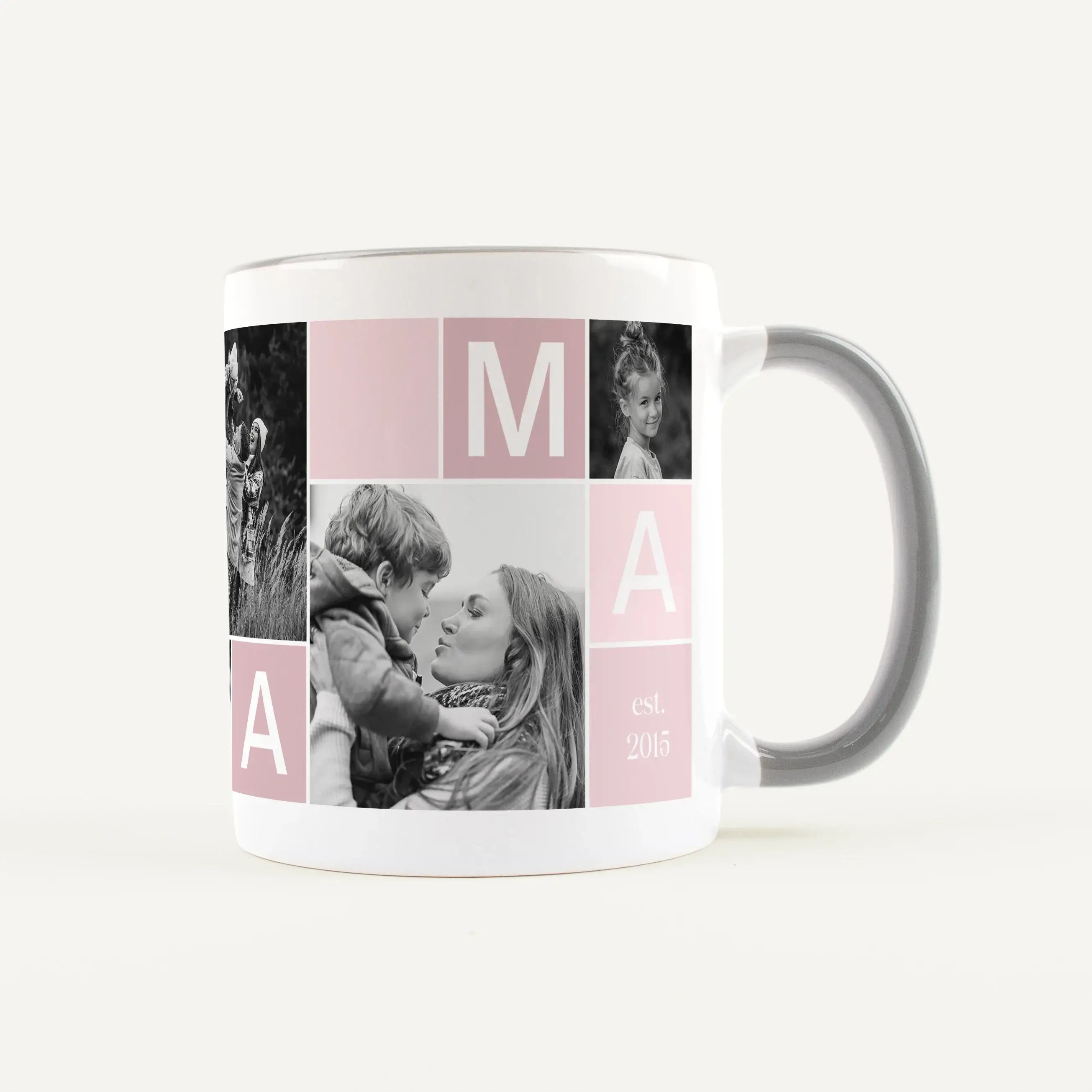 Fototasse Mama-Keramik Tasse-famprints-Die Fototasse Mama von famprints macht aus besonderen Momenten ein persönliches Geschenk. Du gestaltest sie ganz einfach selbst mit bis zu fünf eigenen Fotos und erschaffst damit eine individuelle Erinnerung für den