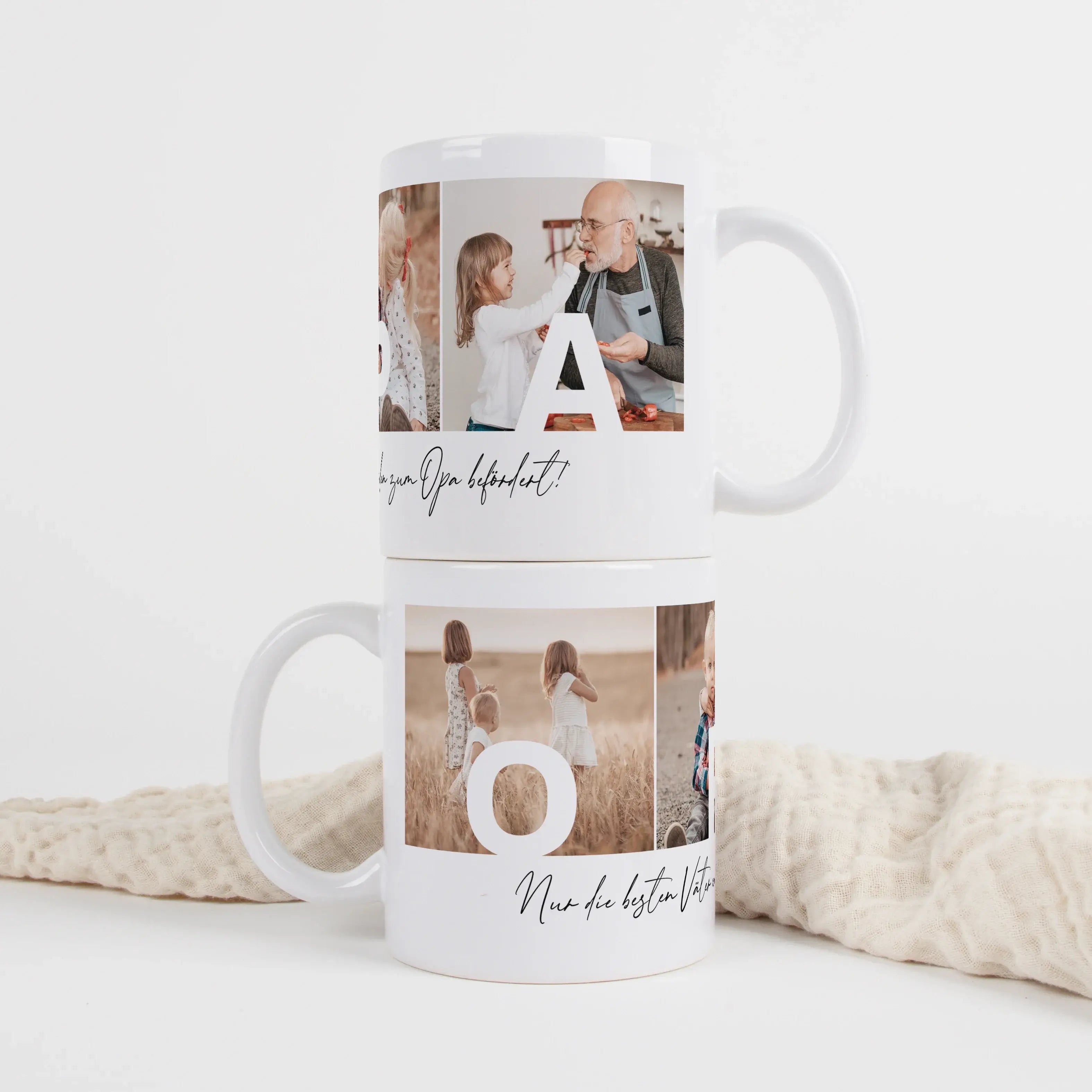 Fototasse Opa-Keramik Tasse-famprints-Die Fototasse Opa von famprints ist eine persönliche Geschenkidee für einen ganz besonderen Menschen. Mit drei eigenen Fotos gestaltest du eine individuelle Opa Tasse, die Erinnerungen sichtbar macht. In jedem Bild er