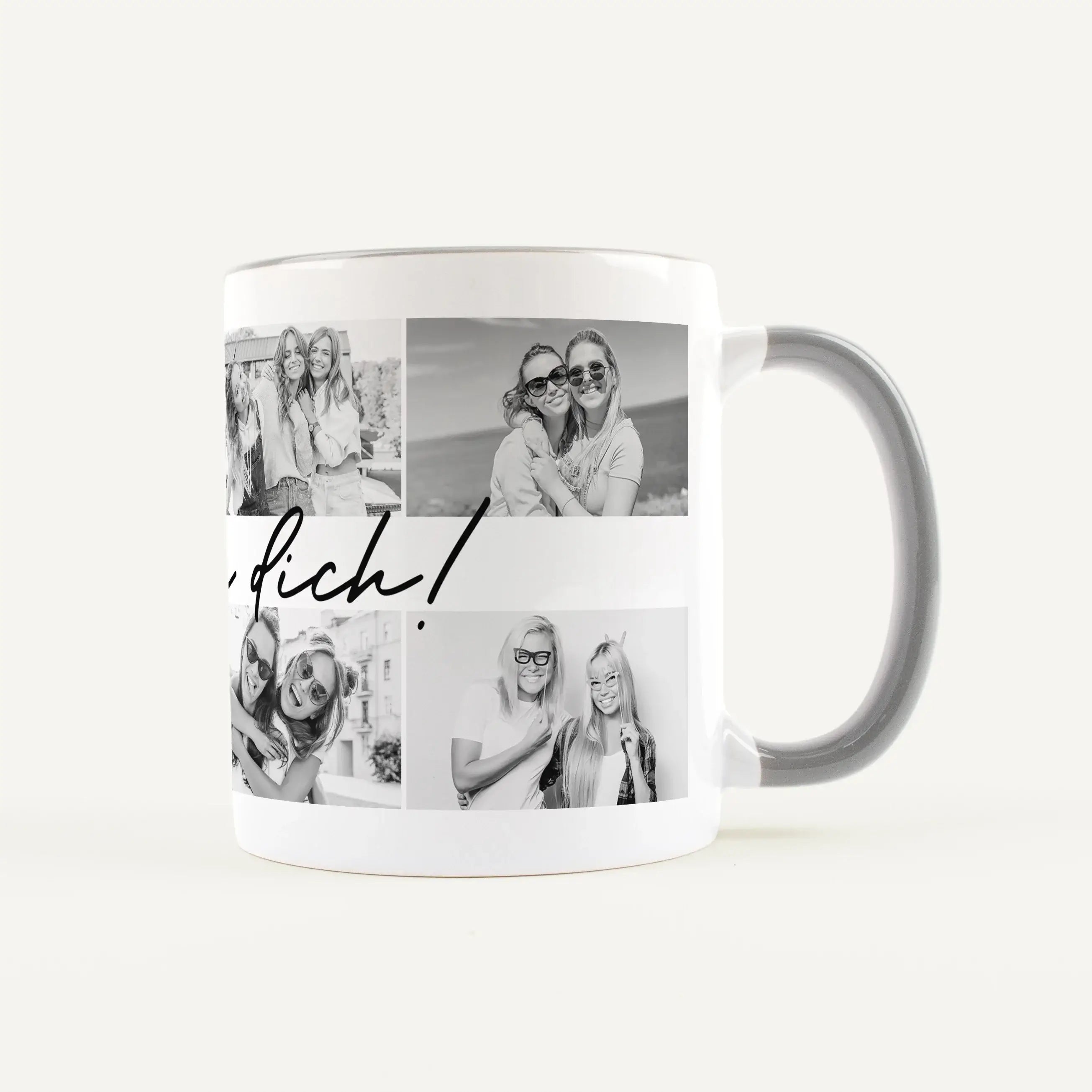 Fototasse Center Text-Keramik Tasse-famprints-Die Fototasse Center Text von famprints ist eine persönliche Tasse, die deine Lieblingsmomente sichtbar macht. Du gestaltest sie mit bis zu 8 Fotos und ergänzt in der Mitte deinen eigenen Text. So entsteht ein