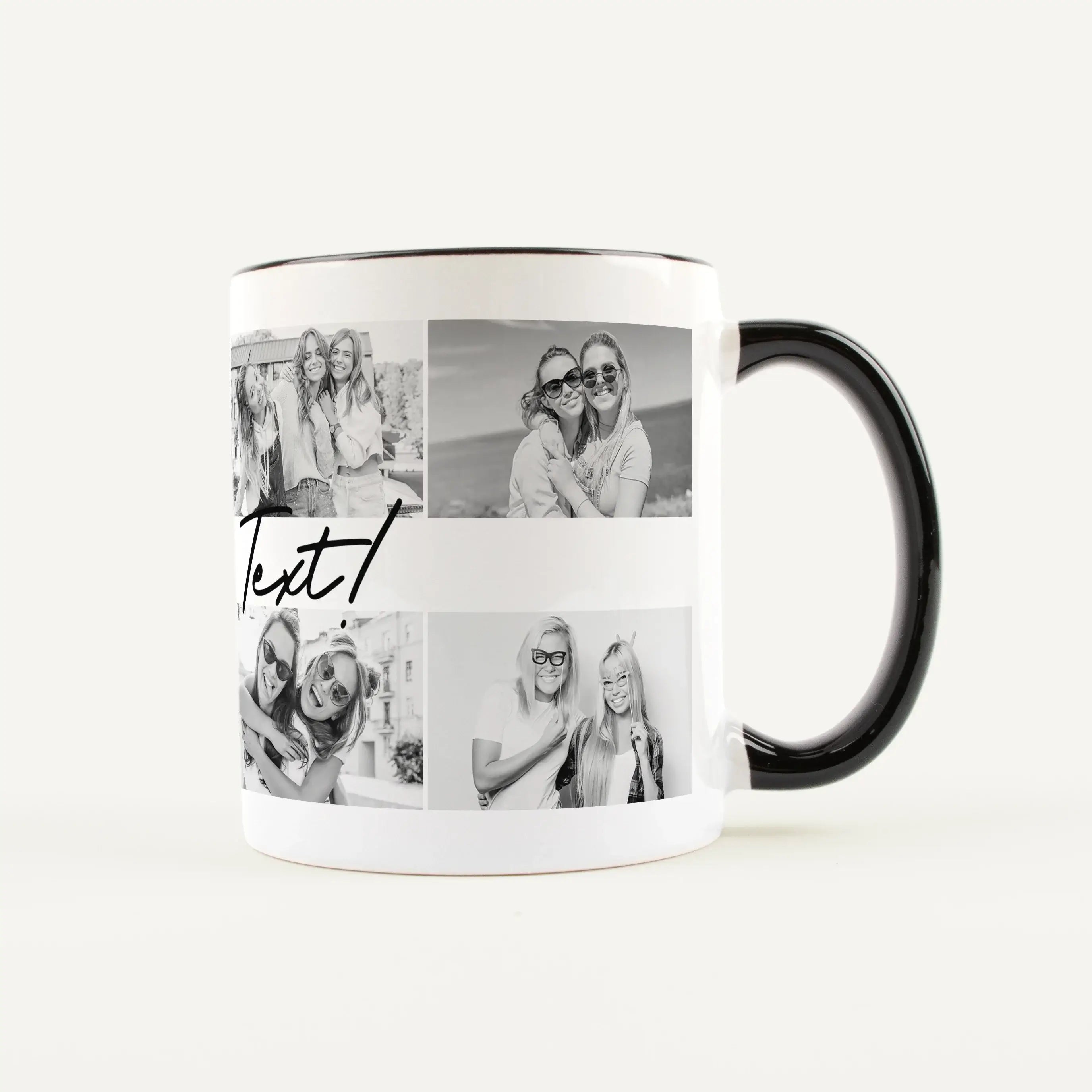 Fototasse Center Text-Keramik Tasse-famprints-Die Fototasse Center Text von famprints ist eine persönliche Tasse, die deine Lieblingsmomente sichtbar macht. Du gestaltest sie mit bis zu 8 Fotos und ergänzt in der Mitte deinen eigenen Text. So entsteht ein