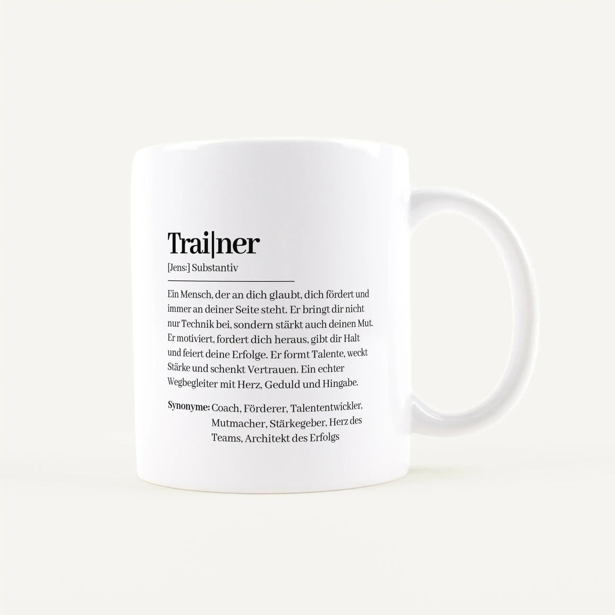 Tasse Definition Trainer-Keramik Tasse-personalisiertes-Geschenk