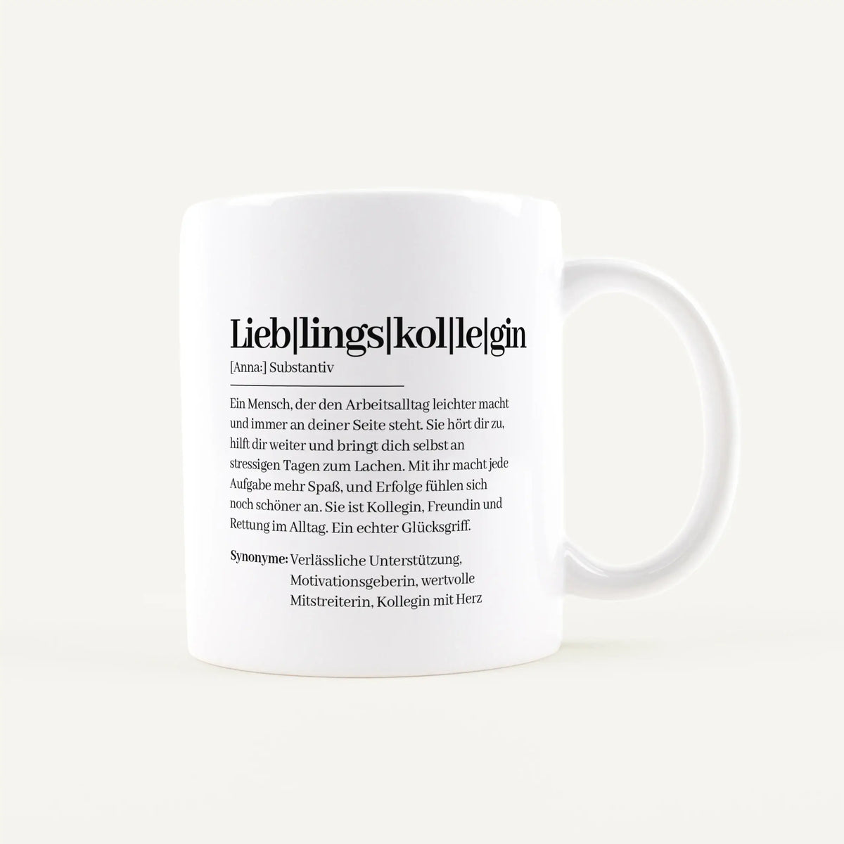 Tasse Definition Lieblingskollegin - Keramik Tasse - Personalisiertes Geschenk Kollegin Arbeitskollegin