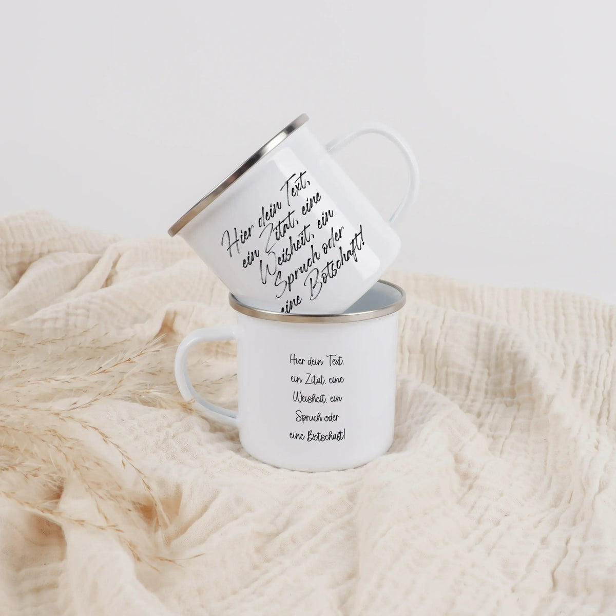 Emaille Tasse mit Text-Emaille Tasse-famprints-personalisierte-emaille-tasse
