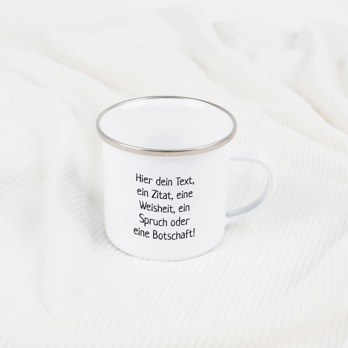 Emaille Tasse mit Text-Emaille Tasse-famprints-personalisierte-emaille-tasse