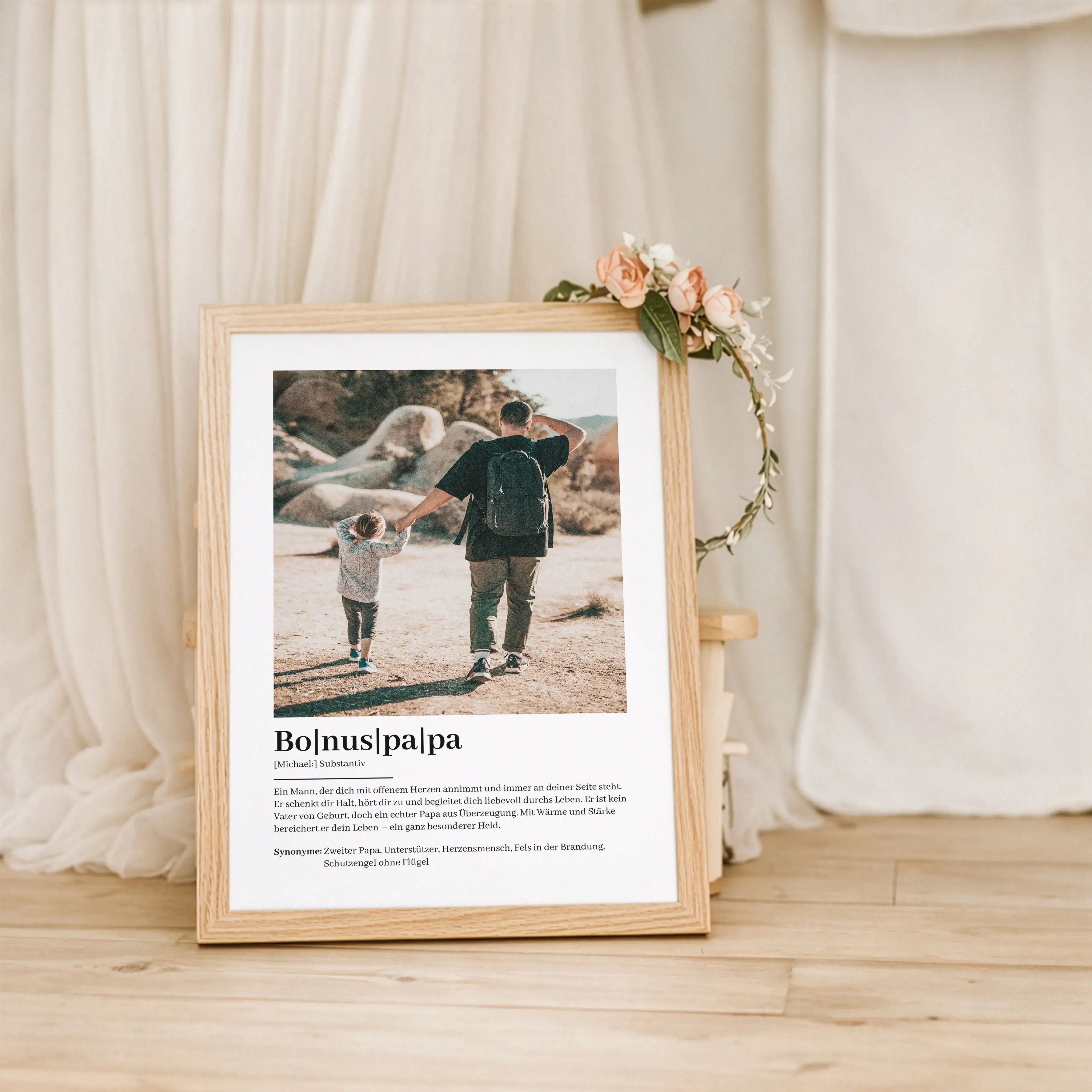 Bonuspapa Definition Poster mit Foto-Personalisiertes Poster-famprints-Das Bonuspapa Definition Poster mit Foto ist eine besondere Art, Danke zu sagen und Wertschätzung sichtbar zu machen. Es verbindet ein persönliches Bild mit einer liebevollen Definitio