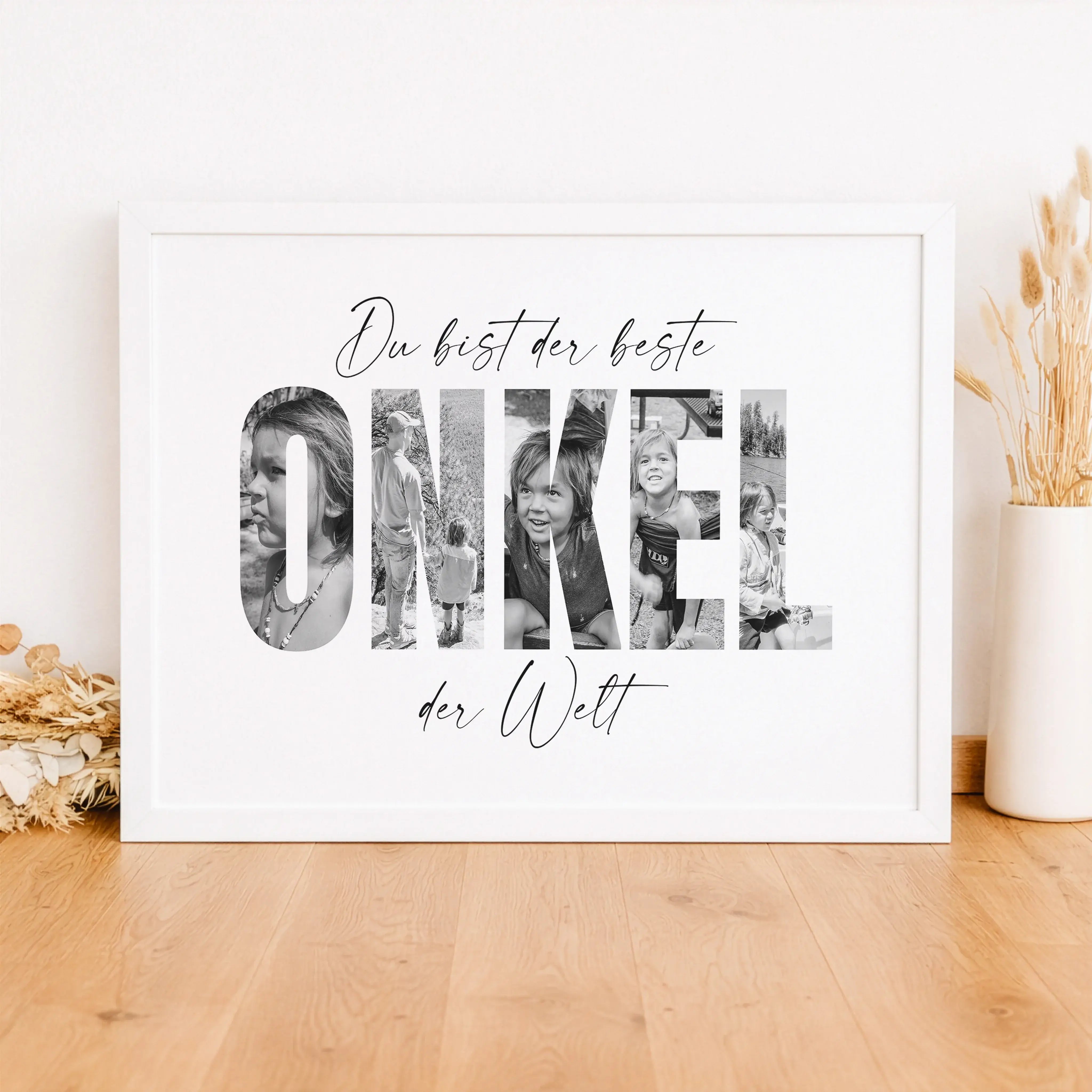 Bester Onkel Poster-Personalisiertes Poster-famprints-Das Bester Onkel Poster von famprints ist eine persönliche Geschenkidee für Menschen, die ihrem Onkel zeigen möchten, wie wichtig er ihnen ist. Der Name wird aus einzelnen Buchstaben gestaltet, die jew