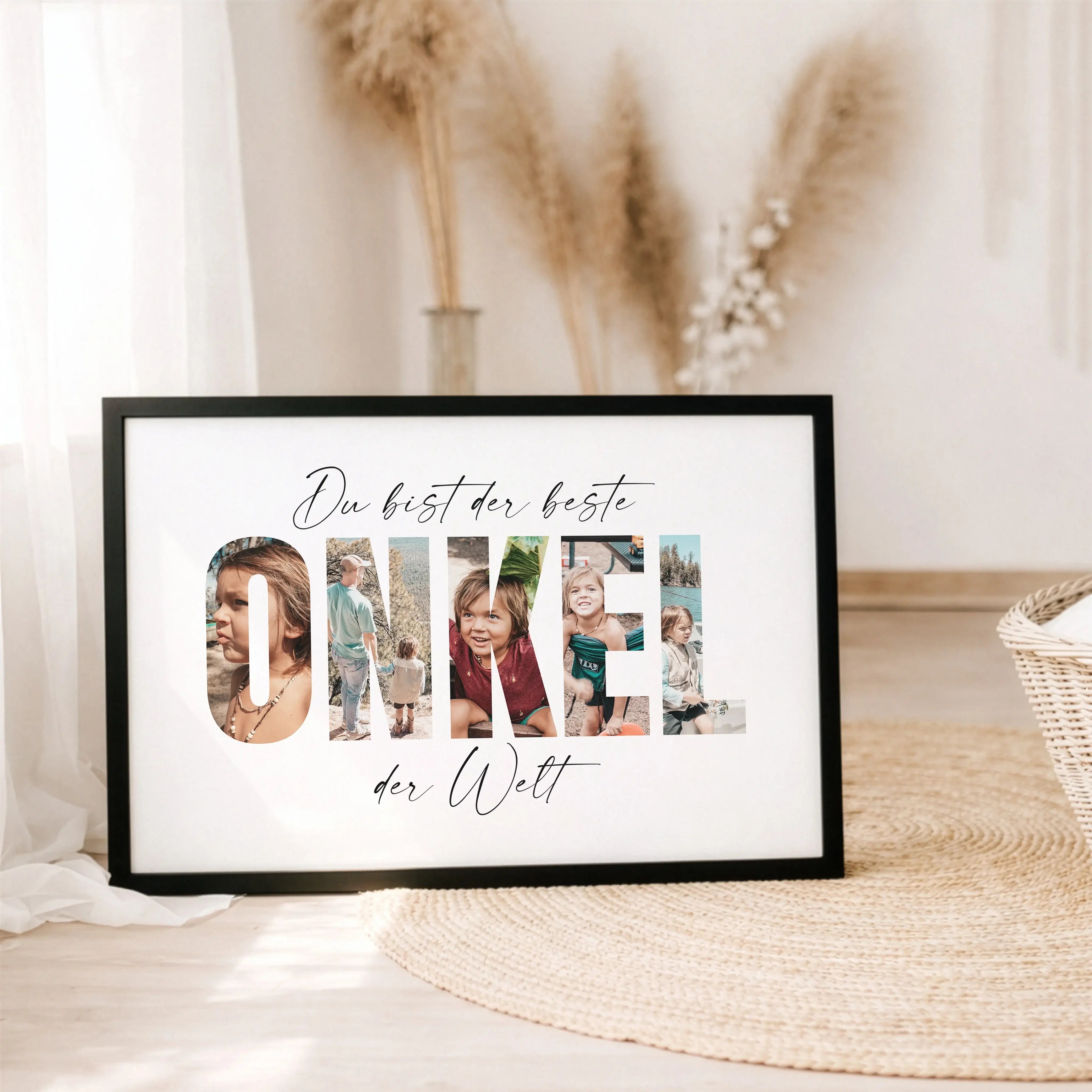 Bester Onkel Poster-Personalisiertes Poster-famprints-Das Bester Onkel Poster von famprints ist eine persönliche Geschenkidee für Menschen, die ihrem Onkel zeigen möchten, wie wichtig er ihnen ist. Der Name wird aus einzelnen Buchstaben gestaltet, die jew