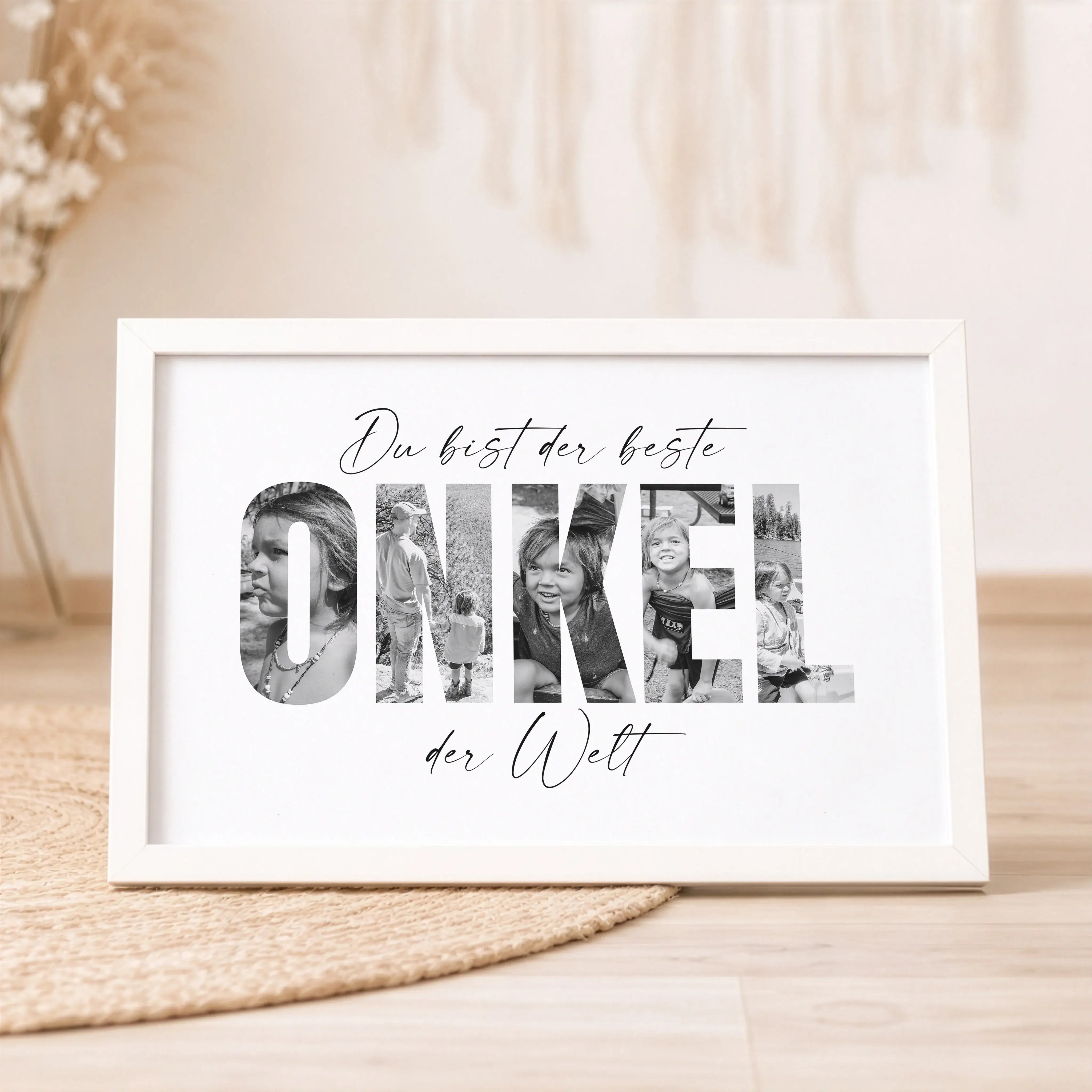 Bester Onkel Poster-Personalisiertes Poster-famprints-Das Bester Onkel Poster von famprints ist eine persönliche Geschenkidee für Menschen, die ihrem Onkel zeigen möchten, wie wichtig er ihnen ist. Der Name wird aus einzelnen Buchstaben gestaltet, die jew