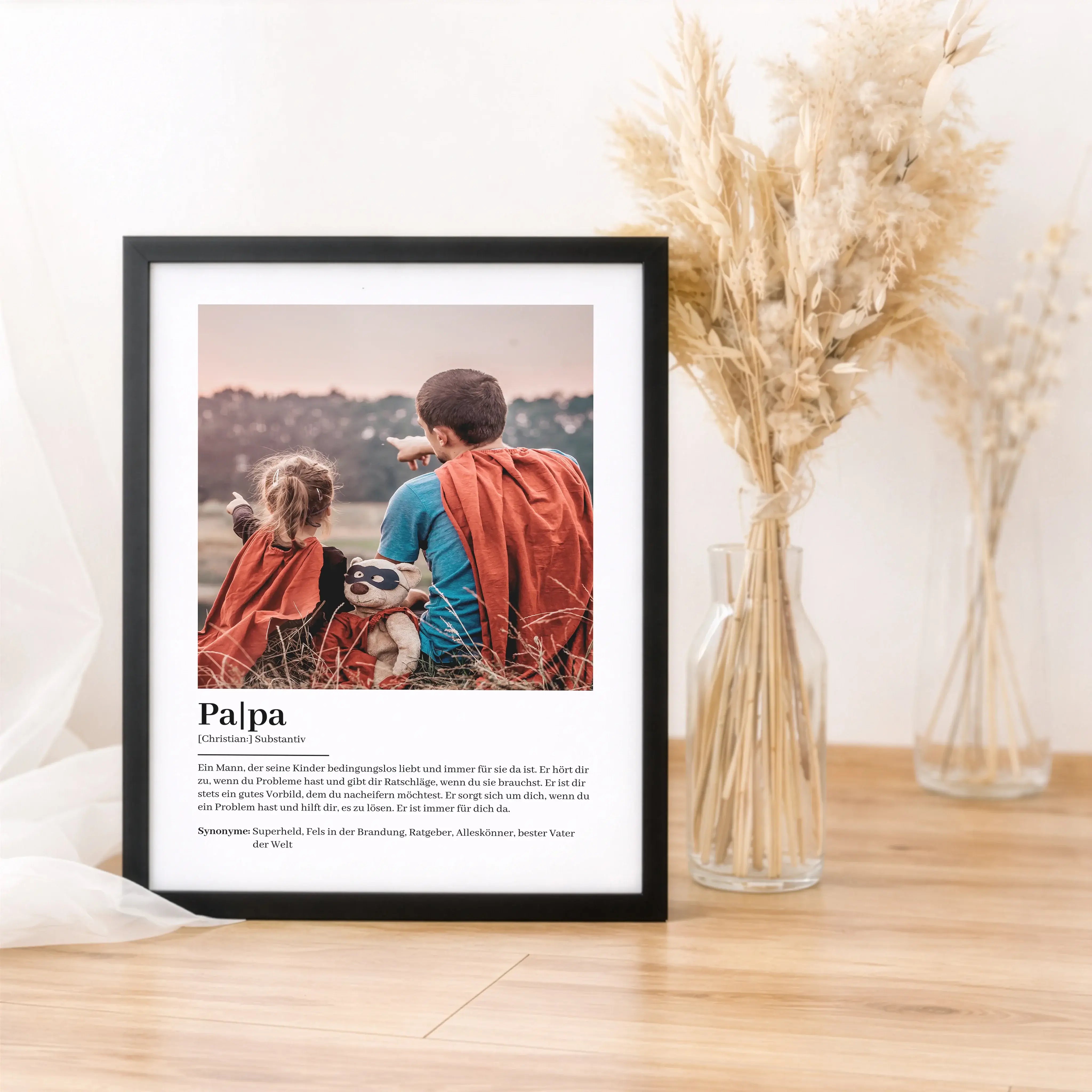 Papa Definition Poster mit Foto-Personalisiertes Poster-famprints-Das Papa Definition Poster mit Foto ist eine persönliche Art, Danke zu sagen. Du gestaltest ein individuelles Poster mit einem eigenen Bild und dem Vornamen deines Papas und machst daraus e