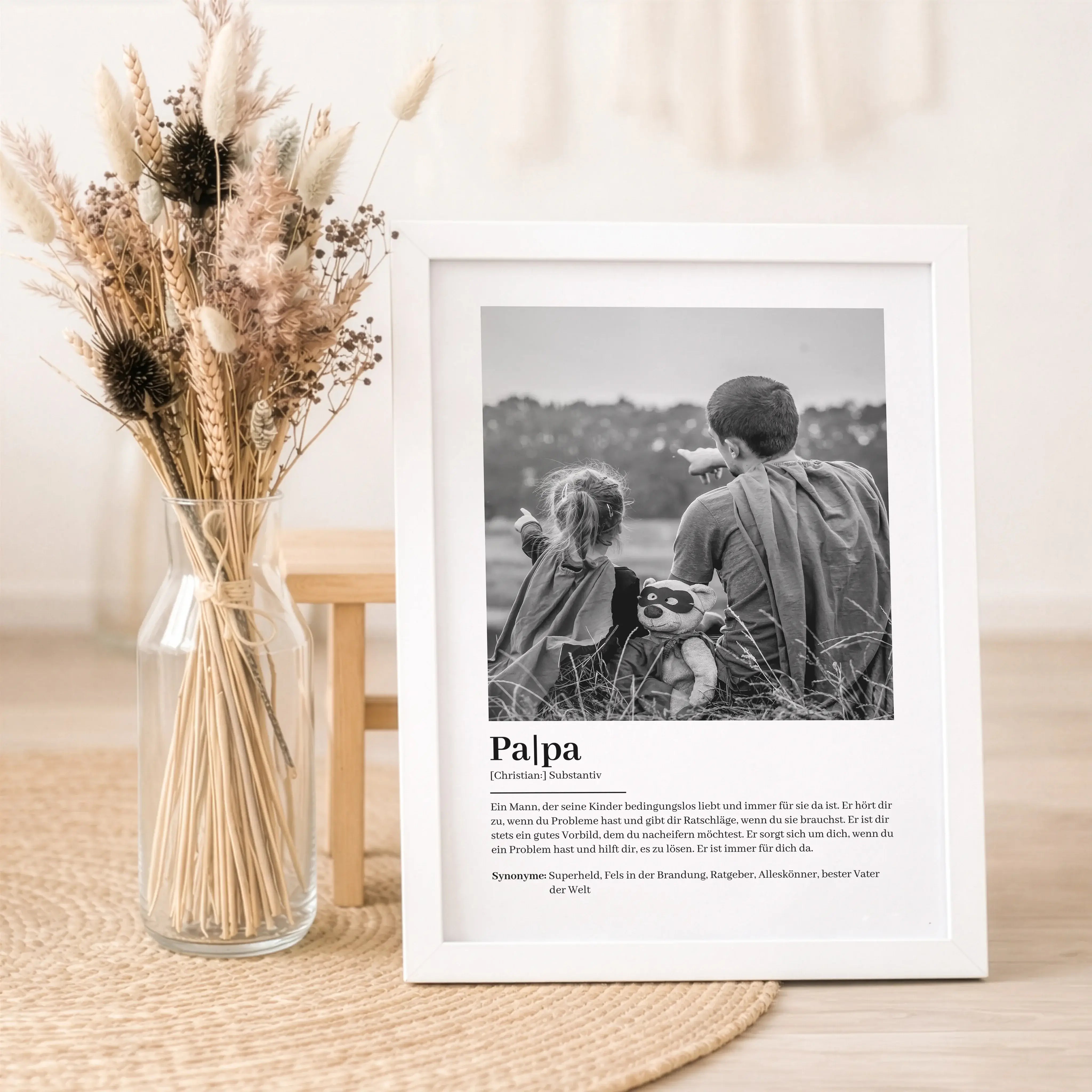 Papa Definition Poster mit Foto-Personalisiertes Poster-famprints-Das Papa Definition Poster mit Foto ist eine persönliche Art, Danke zu sagen. Du gestaltest ein individuelles Poster mit einem eigenen Bild und dem Vornamen deines Papas und machst daraus e