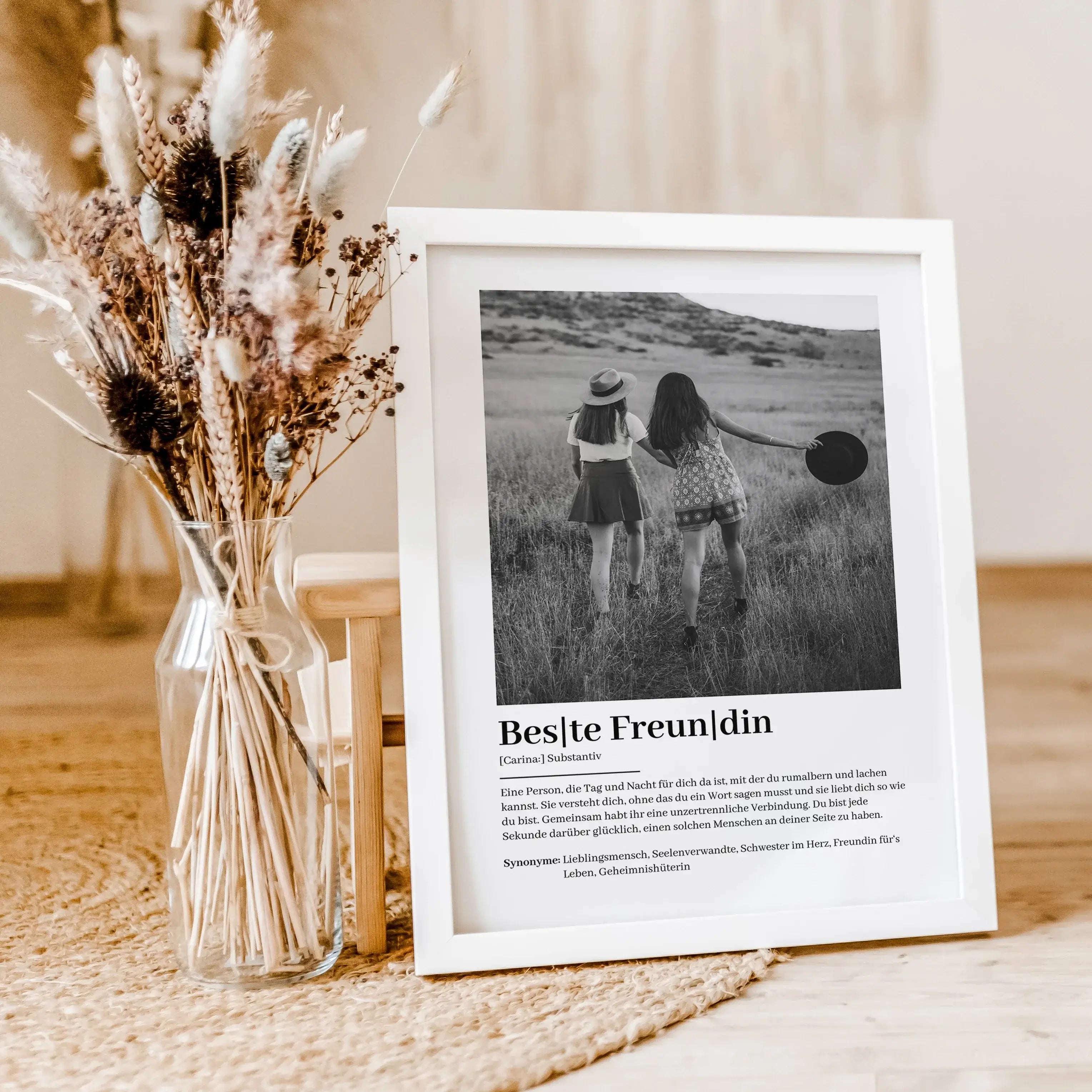 Beste Freundin Definition Foto Poster-famprints-Personalisiertes Poster-Unser "Beste Freundin Definition Foto Poster" ist das perfekte Geschenk für deine beste Freundin! Personalisierbar mit ihrem Namen und einem individuellen Text, zeigt dieses Poster in