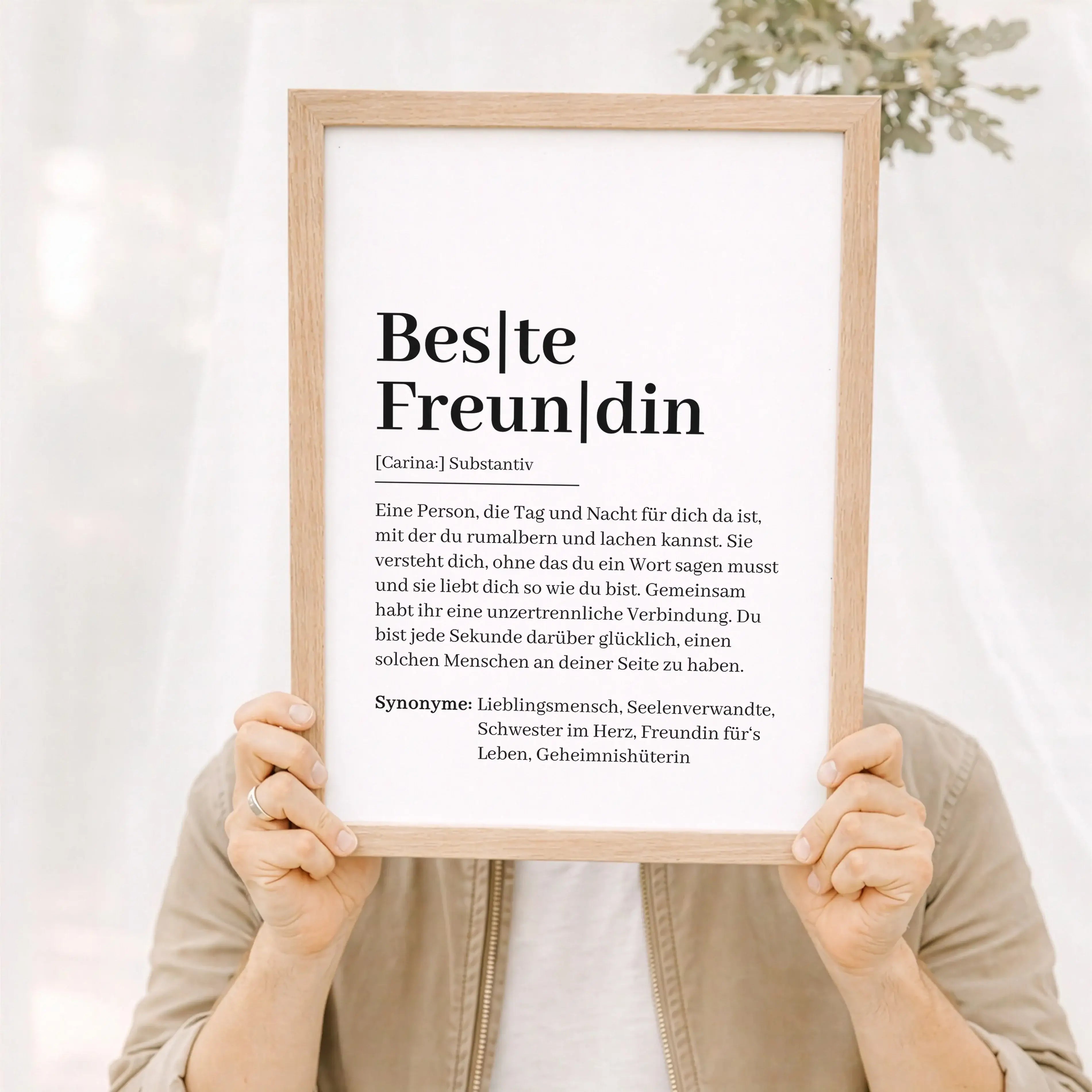 Beste Freundin Definition Poster-Personalisiertes Poster-famprints-Das Beste Freundin Definition Poster ist ein persönliches Geschenk, das eure besondere Verbindung sichtbar macht. Mit einer liebevollen Wortdefinition erinnert das Poster jeden Tag daran,
