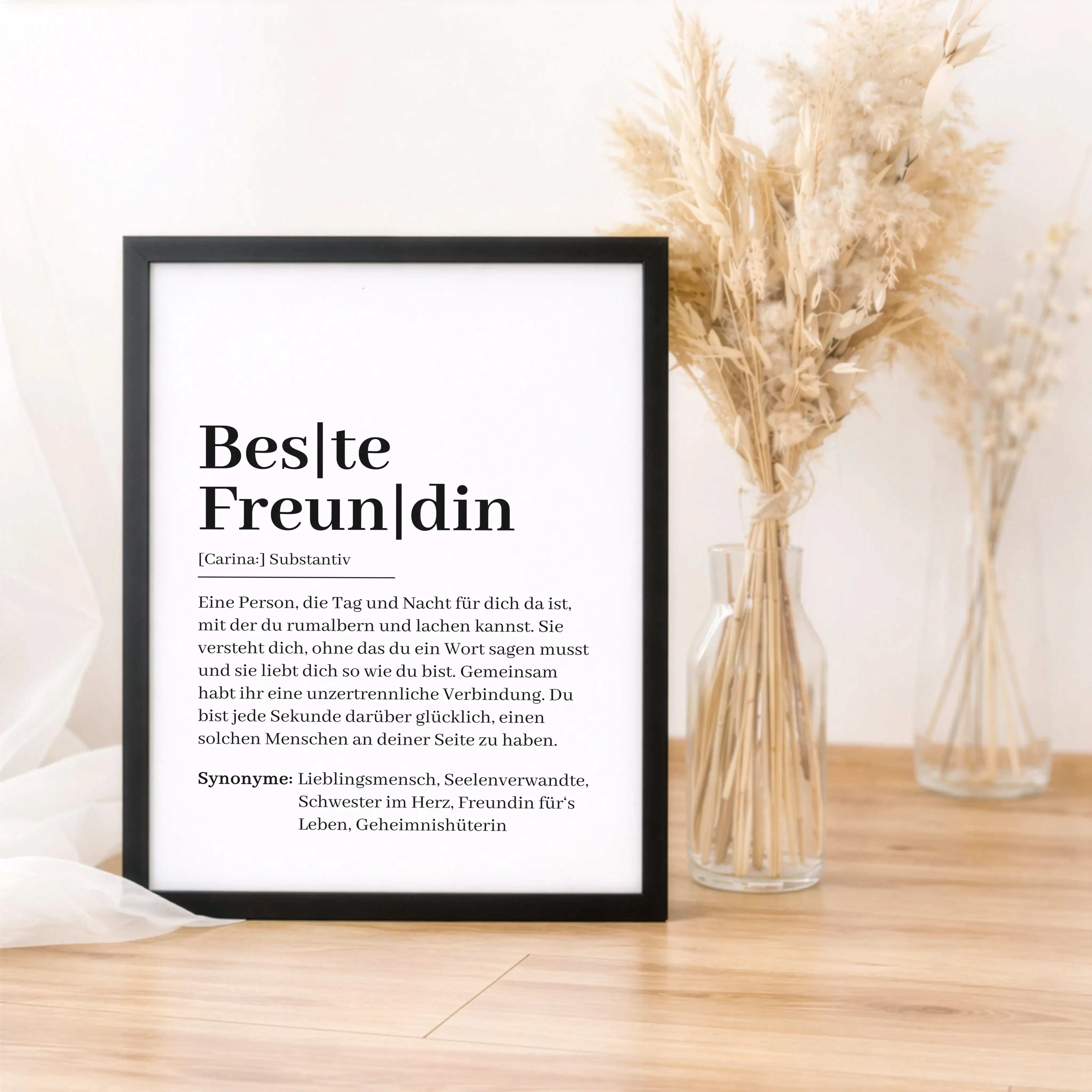 Beste Freundin Definition Poster-Personalisiertes Poster-famprints-Das Beste Freundin Definition Poster ist ein persönliches Geschenk, das eure besondere Verbindung sichtbar macht. Mit einer liebevollen Wortdefinition erinnert das Poster jeden Tag daran,
