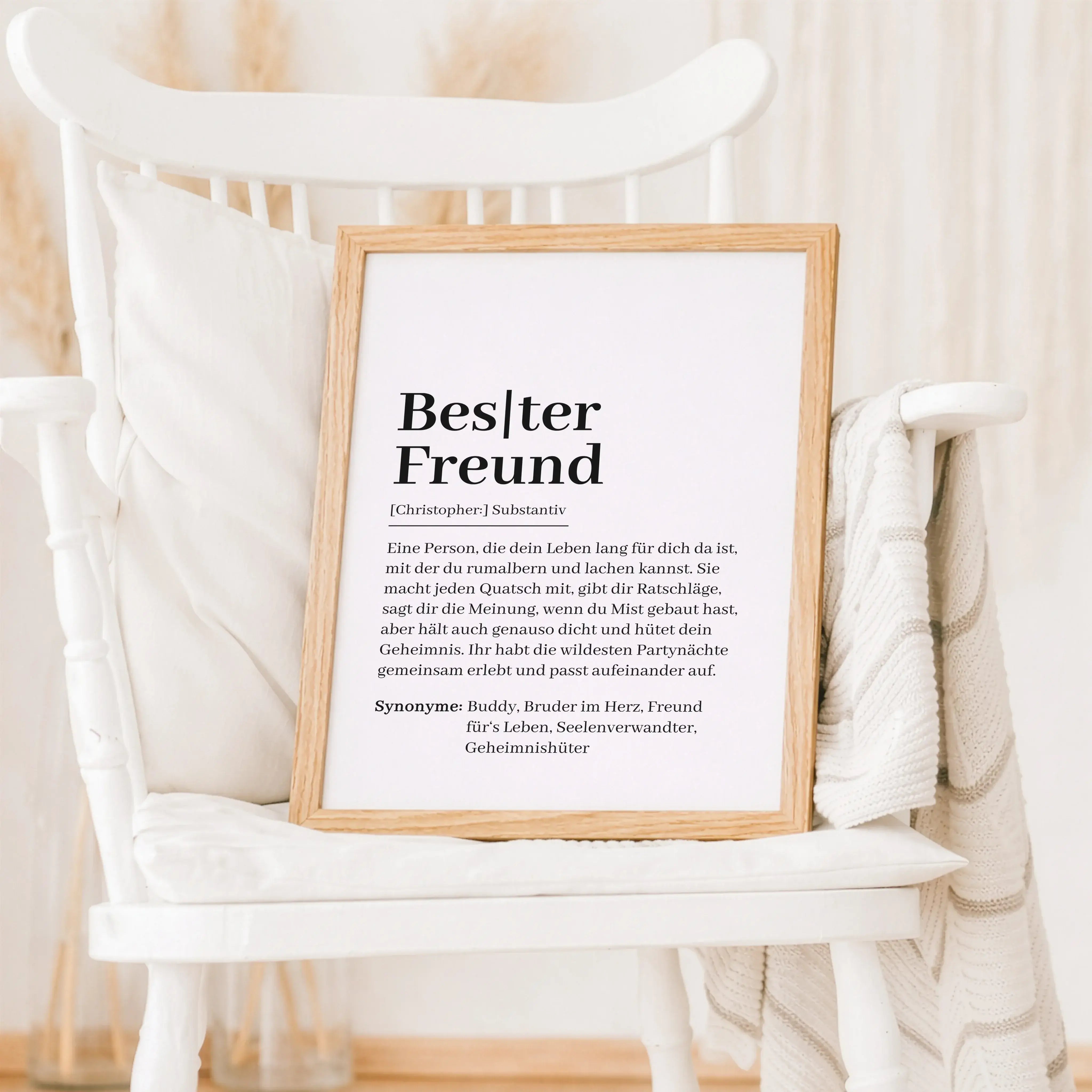 Bester Freund Definition Poster-Personalisiertes Poster-famprints-Das Bester Freund Definition Poster ist eine persönliche Geschenkidee für Menschen, die im Alltag einfach dazugehören. Ob zum Geburtstag, zu Weihnachten oder als kleine Überraschung zwische