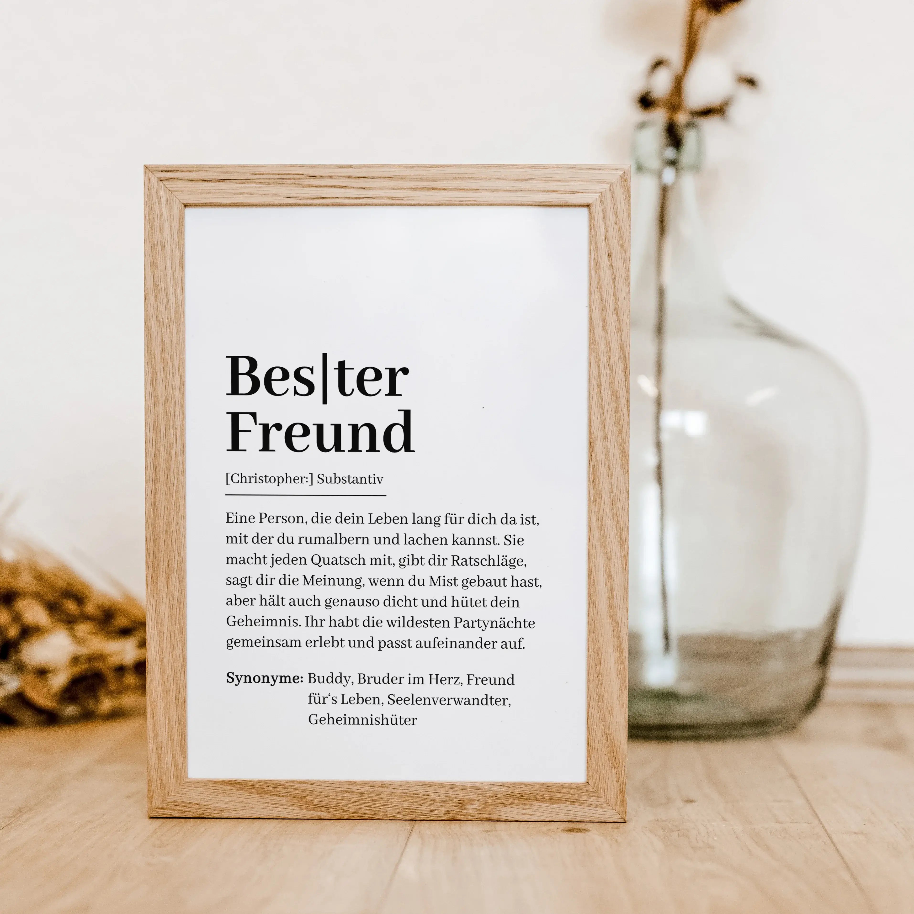 Bester Freund Definition Poster-famprints-Personalisiertes Poster-Entdecke das personalisierbare "Bester Freund Definition" Poster! Gestalte es mit dem Namen deines besten Freundes und einem individuellen Text, der eure Freundschaft perfekt beschreibt. Da