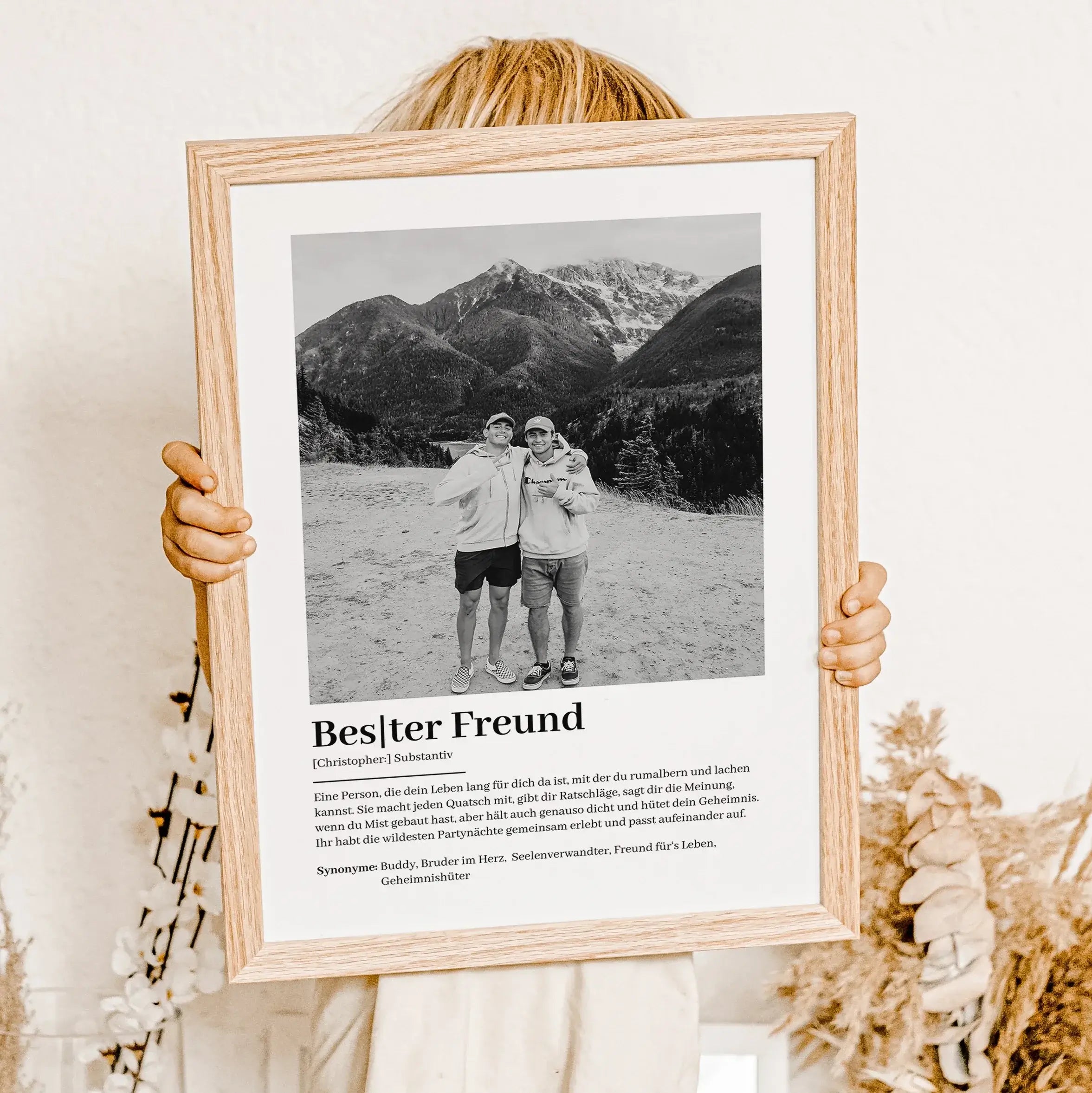 Bester Freund Definition Foto Poster-famprints-Personalisiertes Poster-Das beste Freund Definition Foto Poster ist der perfekte Weg, um deinen besten Freund zu feiern. Personalisierbar mit seinem Namen und einem persönlichen Foto, wird dieses Poster siche