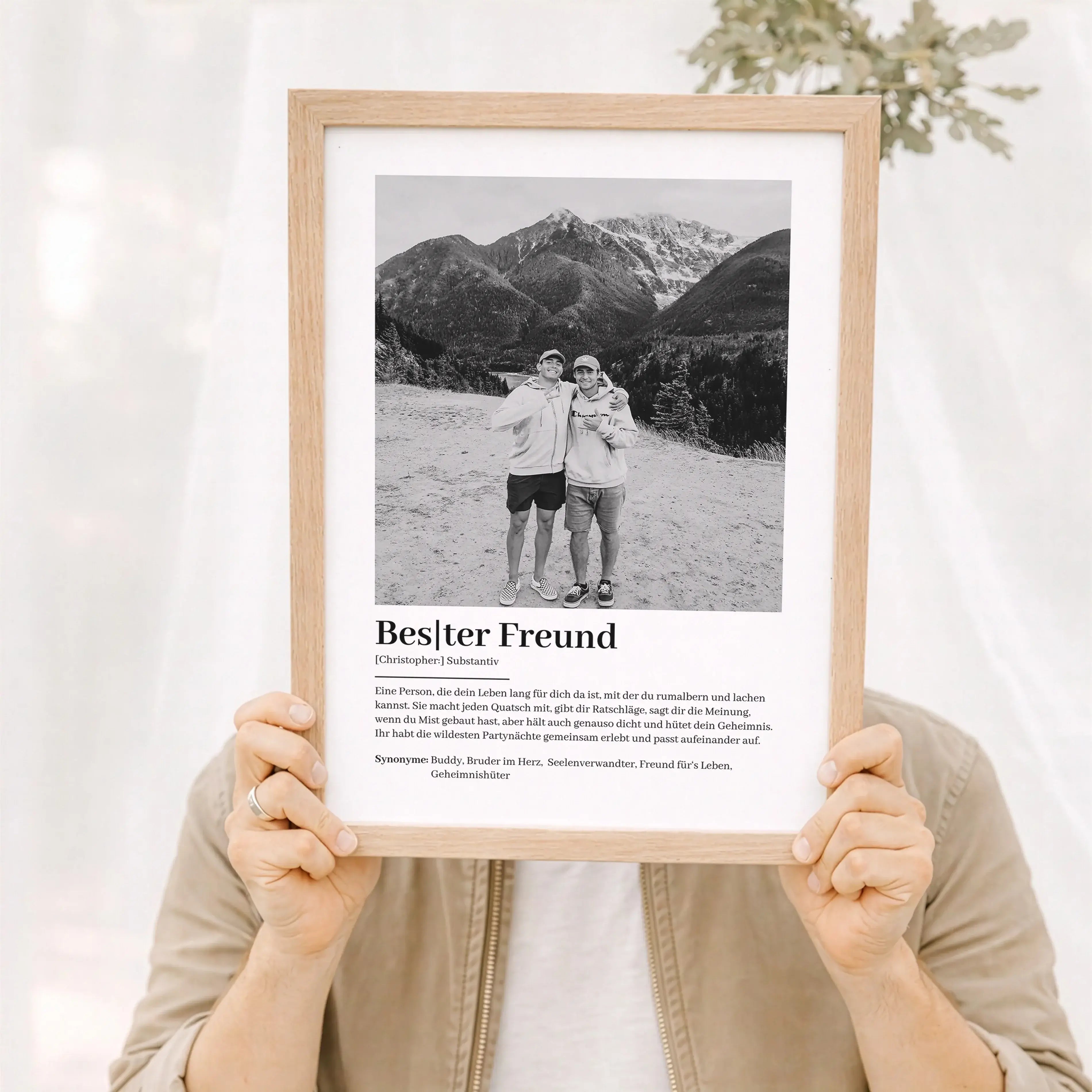 Bester Freund Definition Foto Poster-Personalisiertes Poster-famprints-Das Bester Freund Definition Foto Poster ist eine persönliche Art, eure Freundschaft sichtbar zu machen. Mit deinem eigenen Foto und dem Namen deines besten Freundes entsteht ein indiv