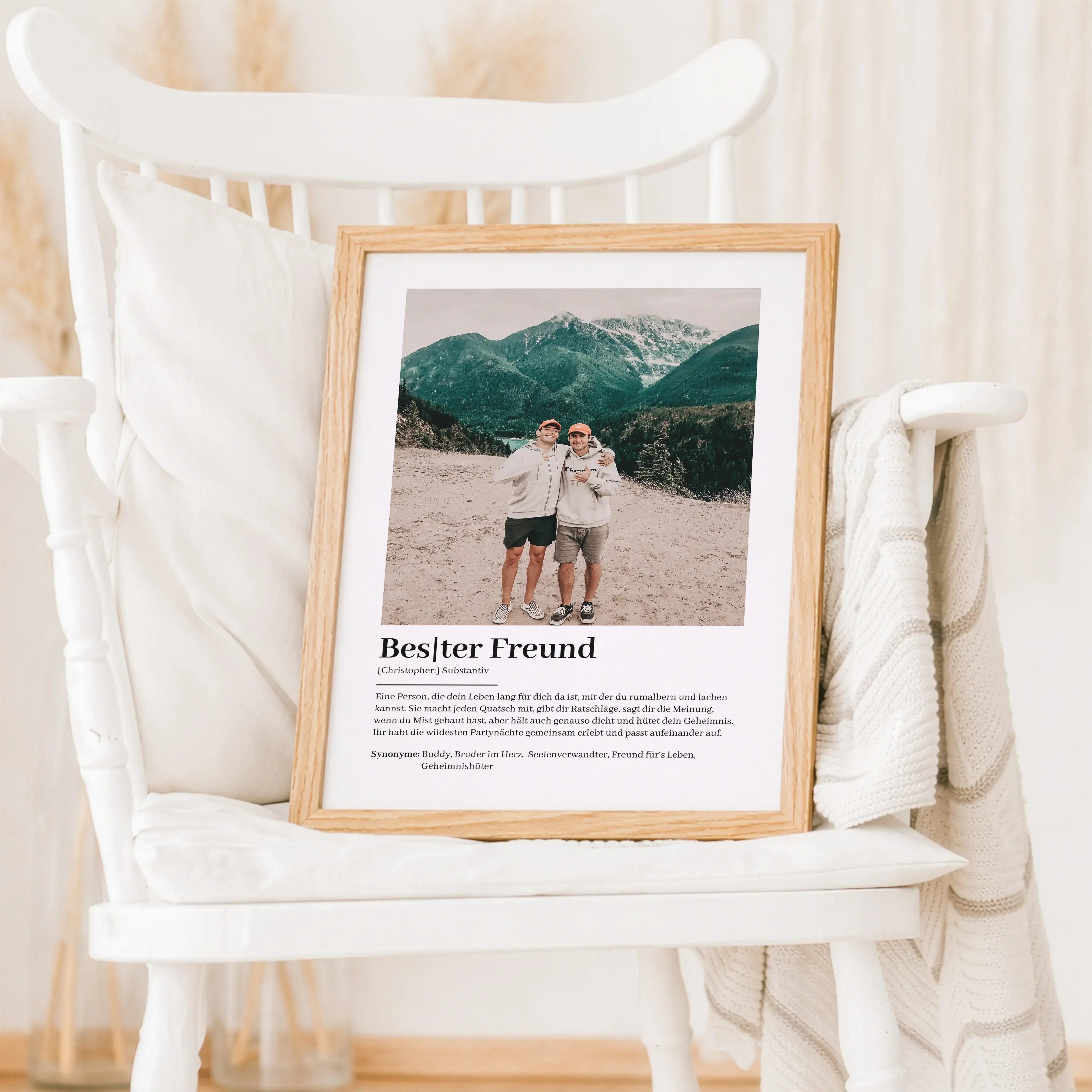 Bester Freund Definition Foto Poster-Personalisiertes Poster-famprints-Das Bester Freund Definition Foto Poster ist eine persönliche Art, eure Freundschaft sichtbar zu machen. Mit deinem eigenen Foto und dem Namen deines besten Freundes entsteht ein indiv