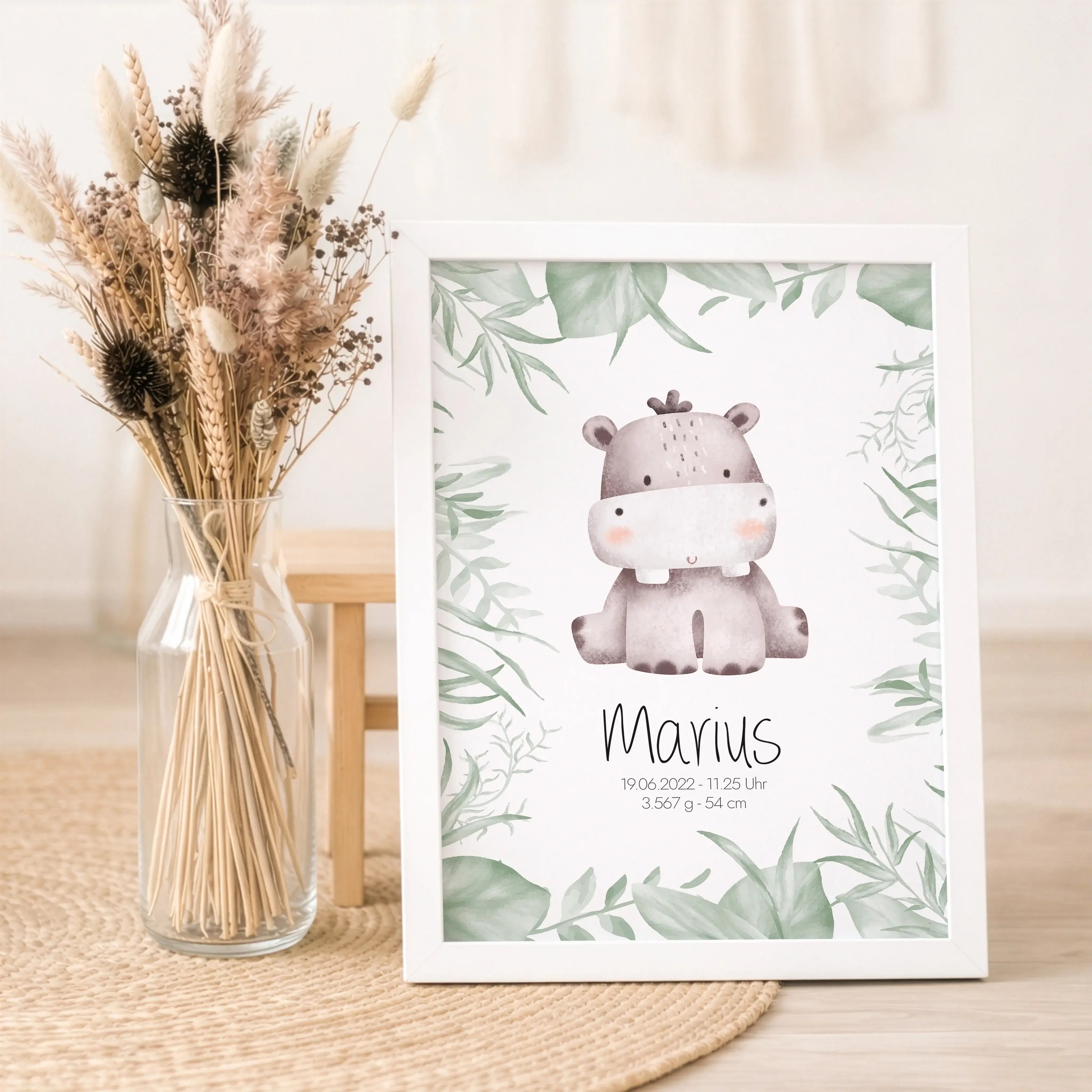 Geburtsposter Safari-Personalisiertes Poster-famprints-Das Geburtsposter Safari von famprints ist eine liebevolle Art, die Ankunft deines Kindes festzuhalten. Mit einem sanften Safari Tiermotiv und den persönlichen Geburtsdaten wird aus einem einfachen Wa