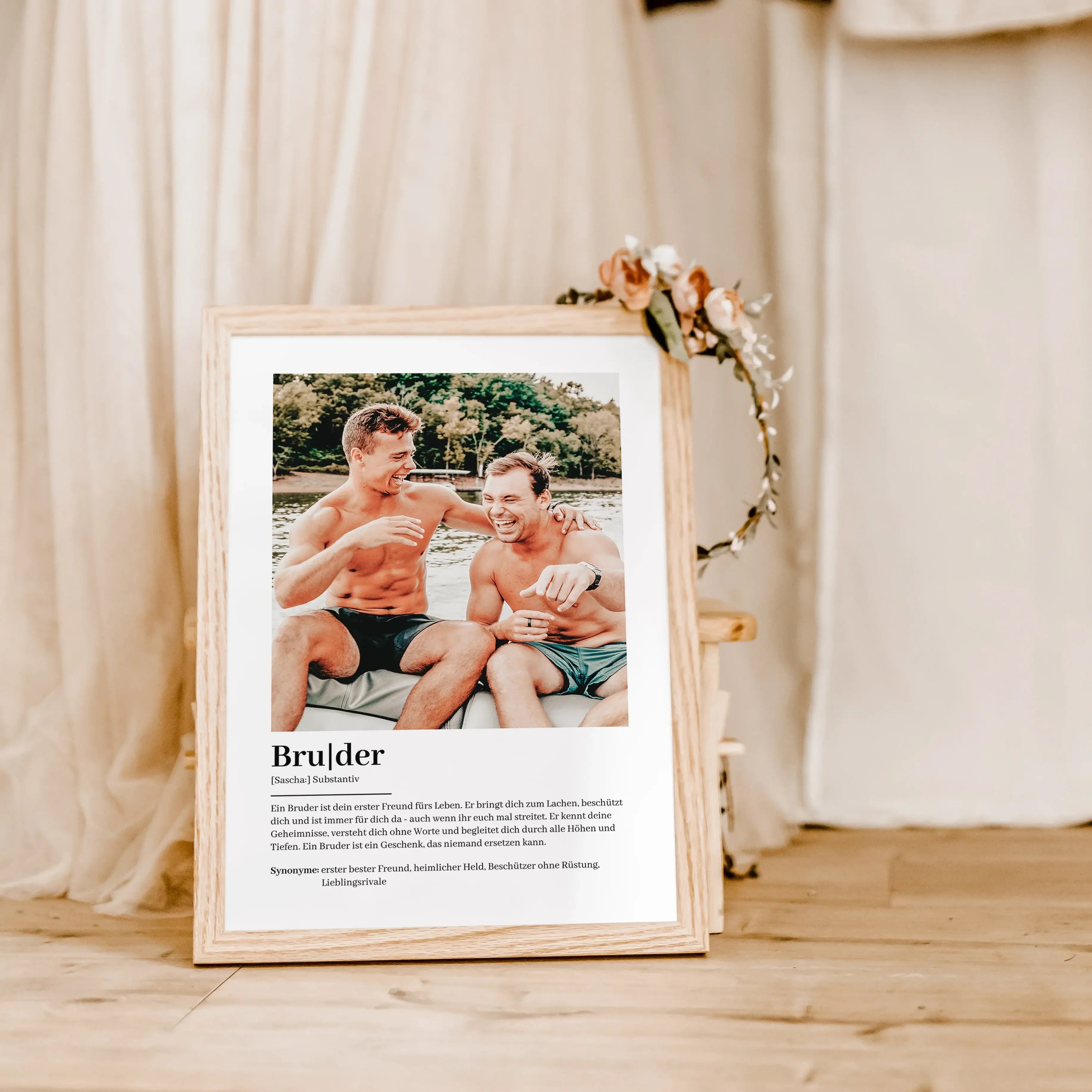 Bruder Definition Poster mit Foto-Personalisiertes Poster-famprints-Suchst du ein einzigartiges Geschenk für deinen Bruder? Unser Bruder Definition Poster mit Foto ist genau das Richtige! Dieses liebevoll gestaltete Poster zeigt auf besondere Weise, wie d