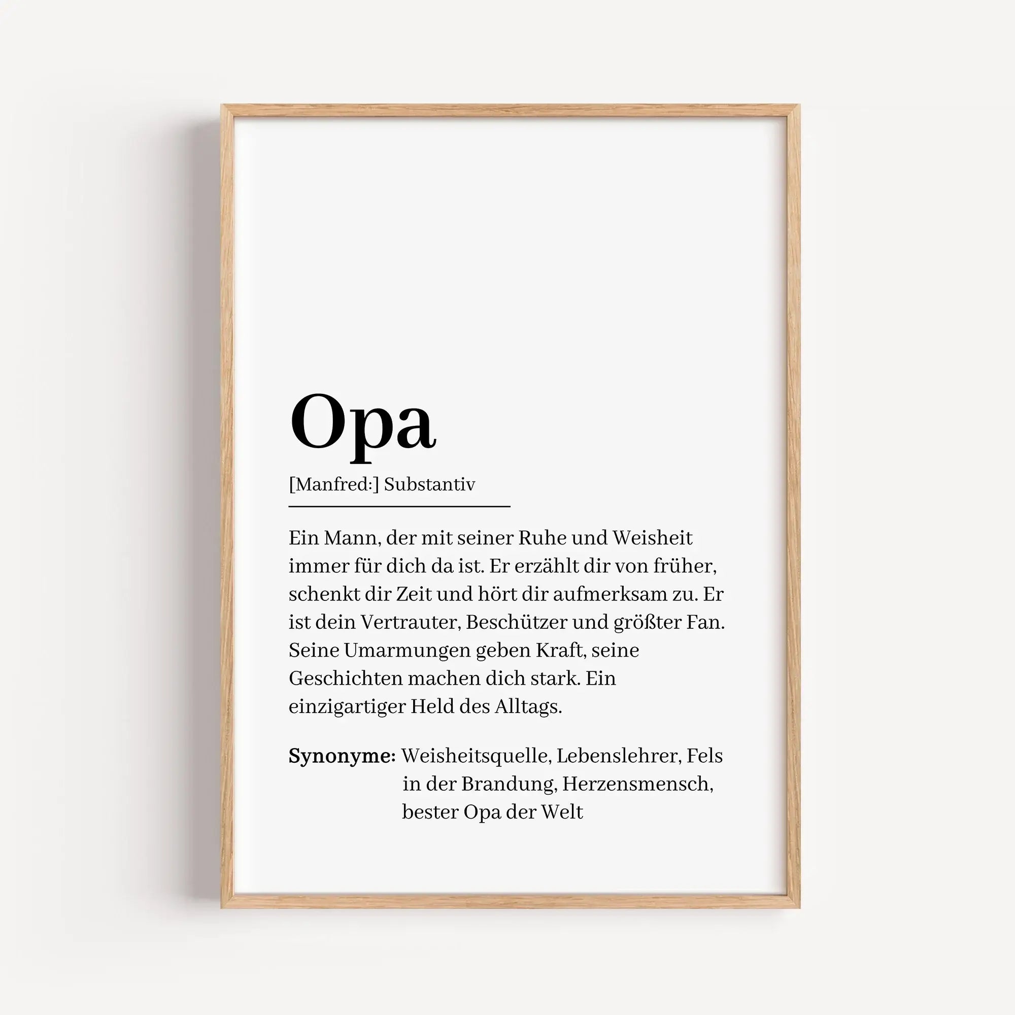 Opa Definition Poster-Personalisiertes Poster-famprints-Suchst du nach einem besonderen Geschenk für deinen Opa? Unser Opa Definition Poster ist die perfekte Wahl! Dieses liebevoll gestaltete Poster zeigt auf einzigartige Weise, wie wundervoll ein Opa ist