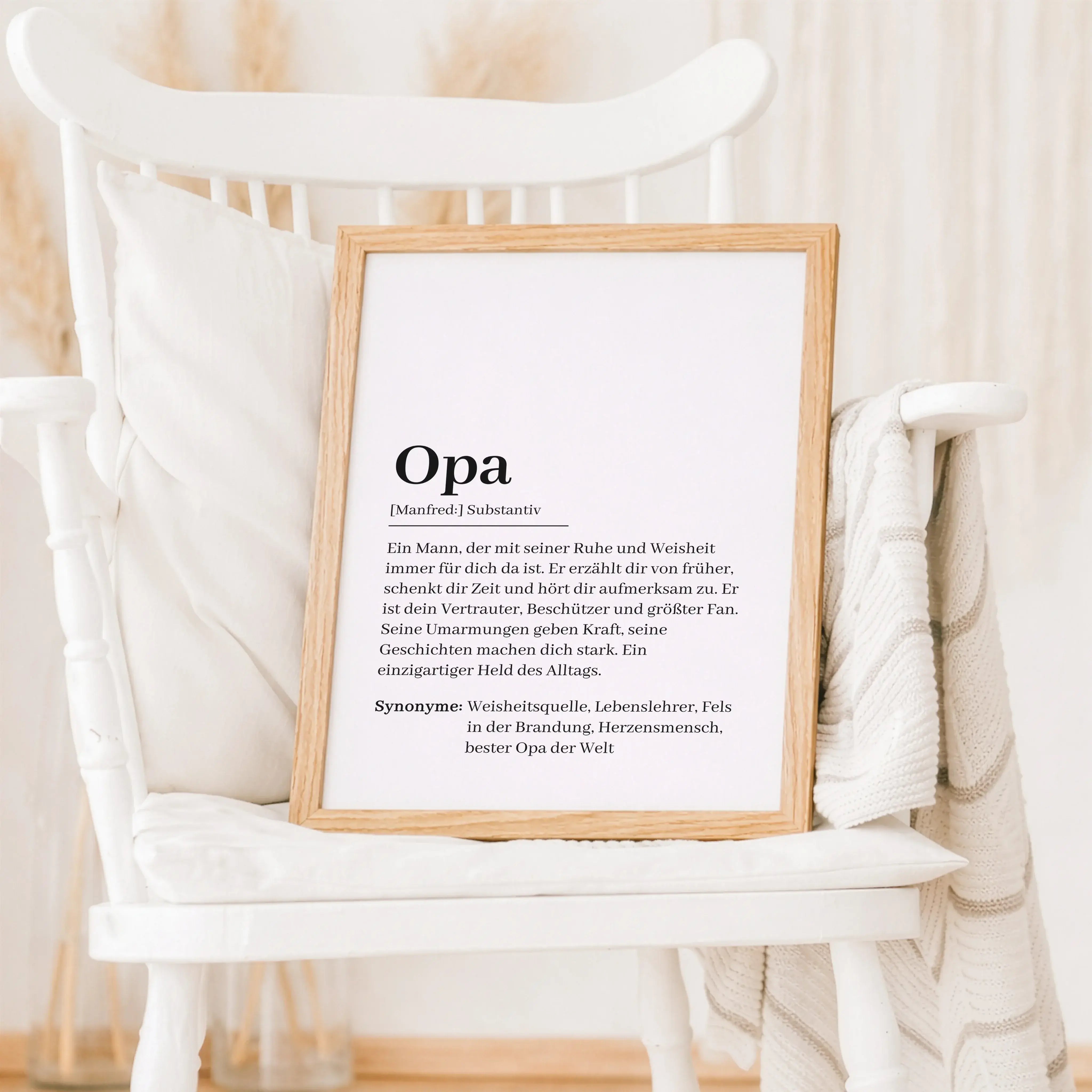 Opa Definition Poster-Personalisiertes Poster-famprints-Das Opa Definition Poster von famprints ist eine persönliche Geschenkidee für alle, die ihrem Opa auf besondere Weise Danke sagen möchten. Das Design erklärt den Begriff Opa nicht sachlich, sondern e
