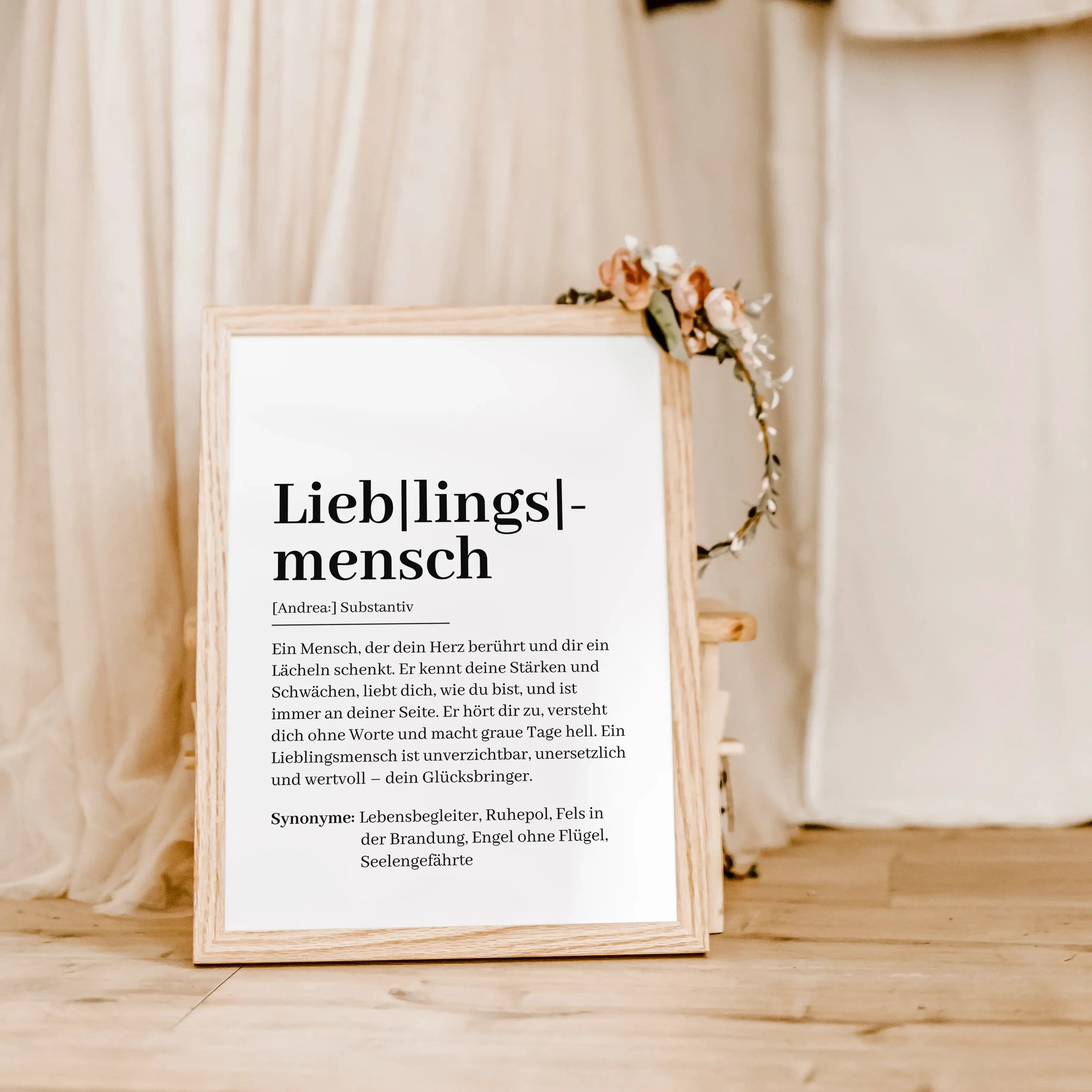 Lieblingsmensch Definition Poster-famprints-Personalisiertes Poster-Suchst du nach einem einzigartigen Geschenk, das von Herzen kommt? Unser Lieblingsmensch Definition Poster ist genau das Richtige! Dieses liebevoll gestaltete Poster zeigt auf besondere W