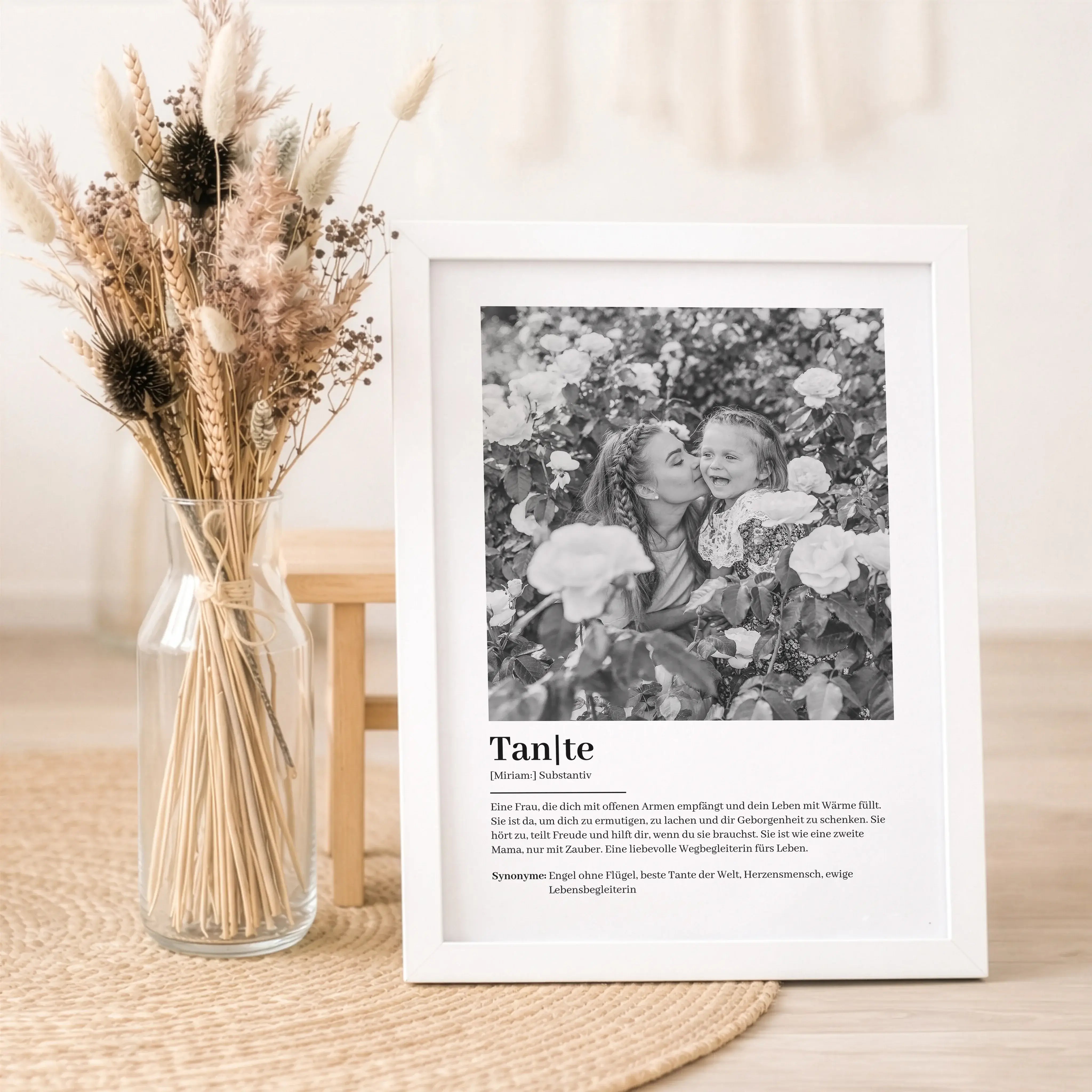 Tante Definition Poster mit Foto-Personalisiertes Poster-famprints-Das Tante Definition Poster mit Foto ist eine persönliche Geschenkidee für alle, die ihrer Tante auf besondere Weise Danke sagen möchten. Dieses Poster verbindet eine liebevolle Definition