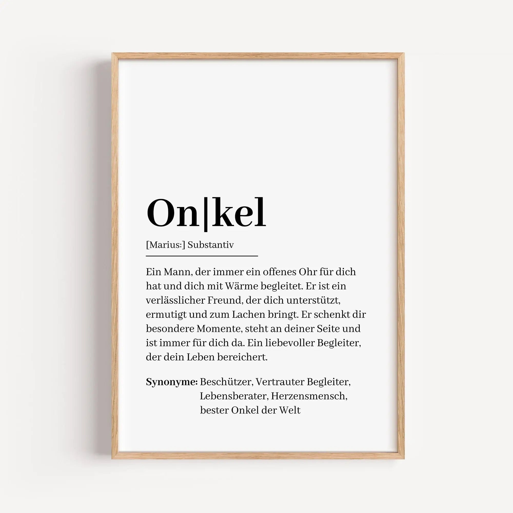 Onkel Definition Poster-famprints-Personalisiertes Poster-Suchst du nach einem einzigartigen Geschenk für deinen Onkel? Unser Onkel Definition Poster ist die perfekte Wahl! Dieses liebevoll gestaltete Poster zeigt auf besondere Weise, wie ein Onkel wirkli