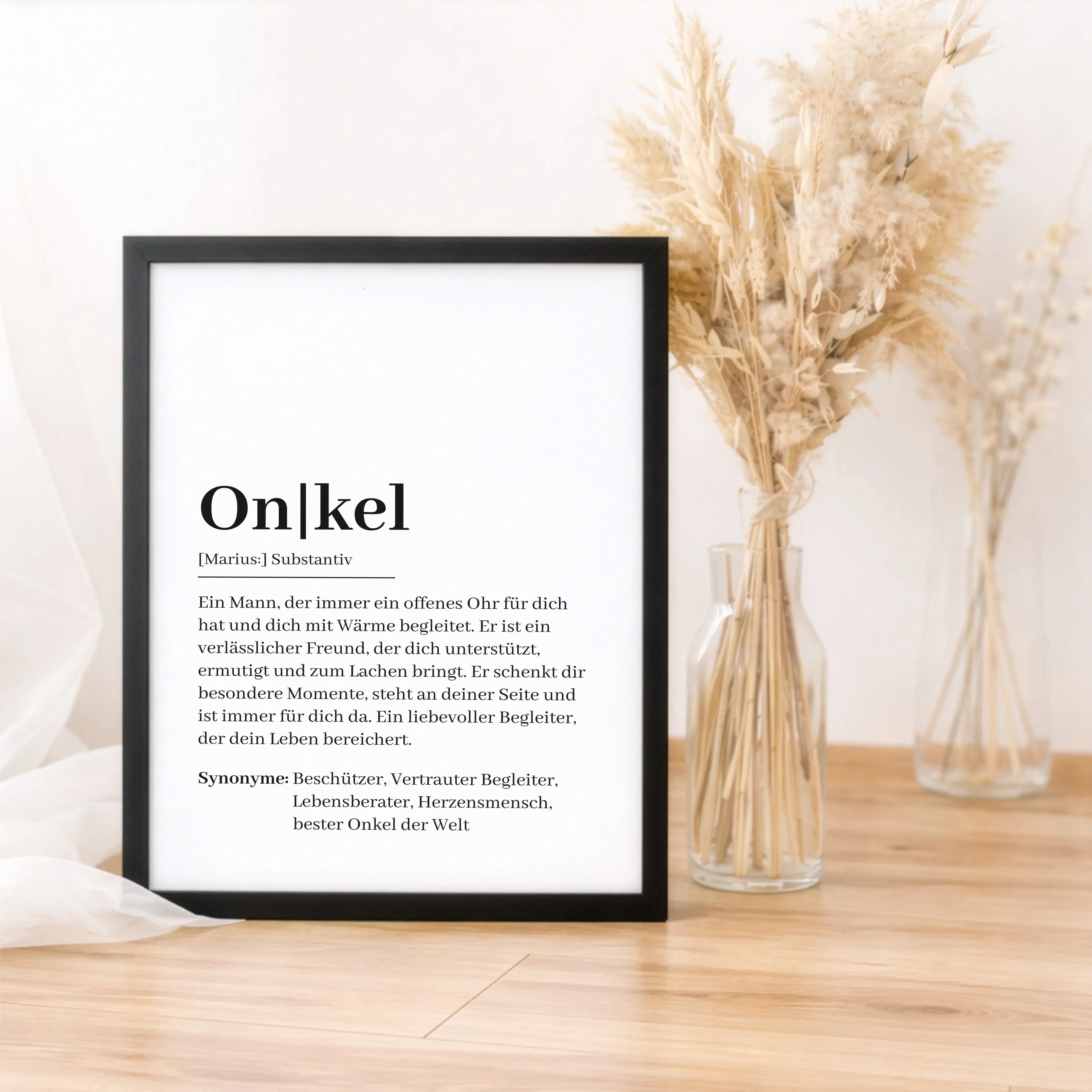 Onkel Definition Poster-Personalisiertes Poster-famprints-Das Onkel Definition Poster von famprints ist ein persönliches Geschenk, das zeigt, was einen Onkel wirklich ausmacht. Die moderne Definition im Stil eines Wörterbuchs verbindet Wertschätzung, Humo
