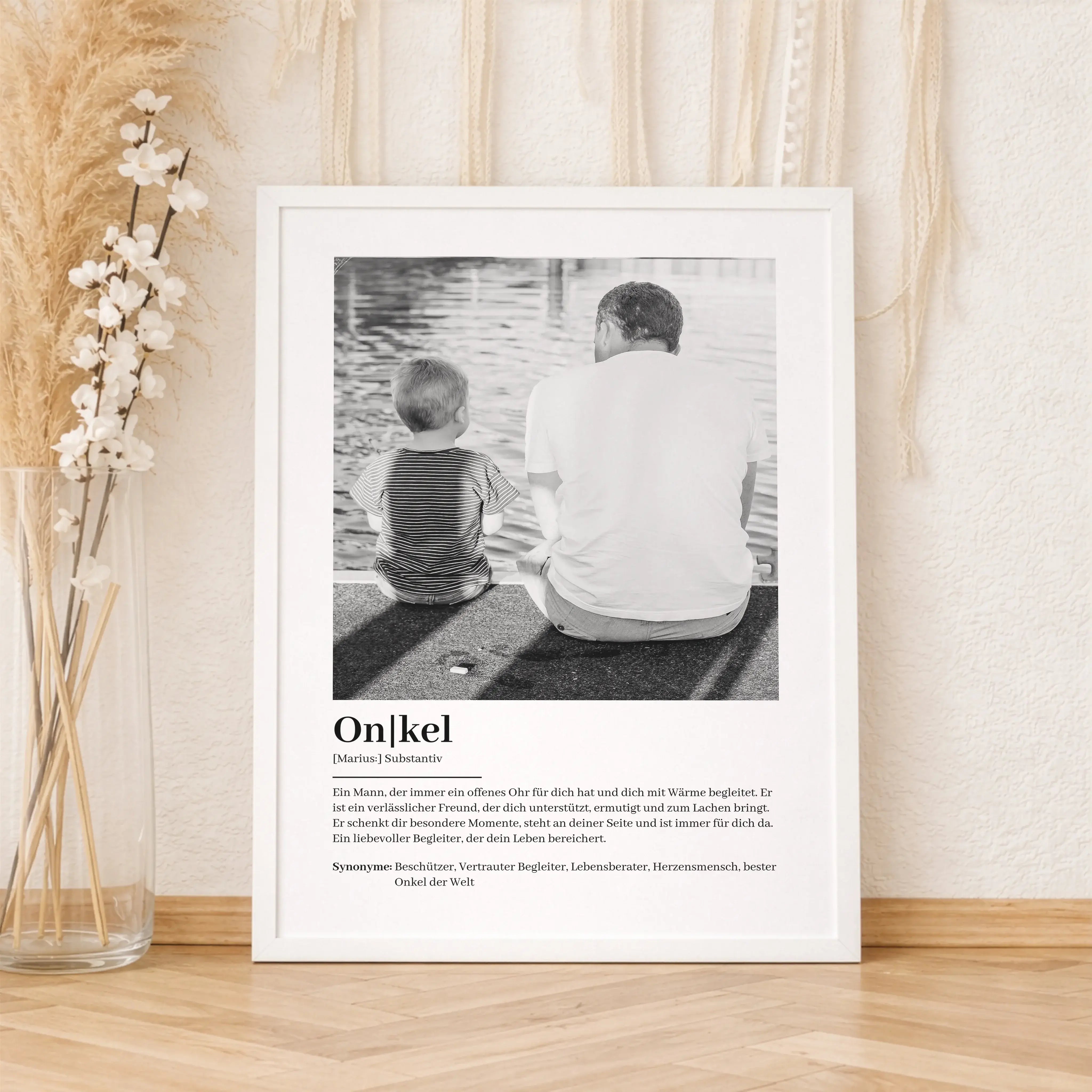 Onkel Definition Poster mit Foto-Personalisiertes Poster-famprints-Das Onkel Definition Poster mit Foto ist eine persönliche Geschenkidee für alle, die ihrem Onkel auf besondere Weise Danke sagen möchten. Dieses individuell gestaltbare Poster verbindet ei