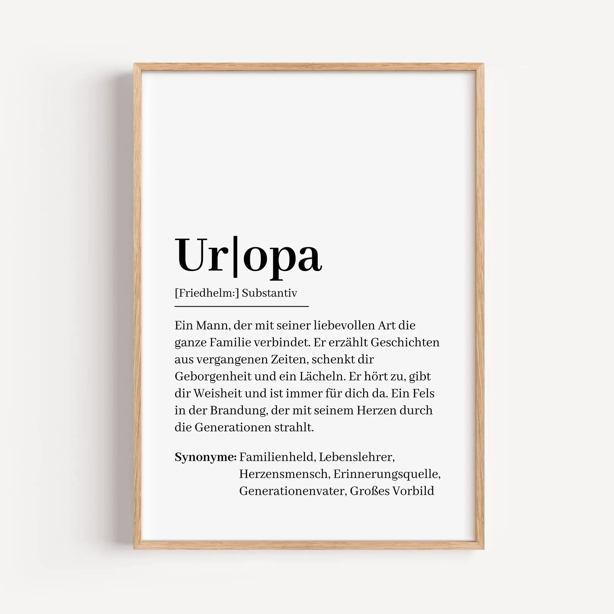 Uropa Definition Poster-Personalisiertes Poster-famprints-Suchst du nach einem besonderen Geschenk für deinen Uropa? Unser Uropa Definition Poster ist die perfekte Wahl! Dieses liebevoll gestaltete Poster zeigt auf einzigartige Weise, wie wundervoll ein U