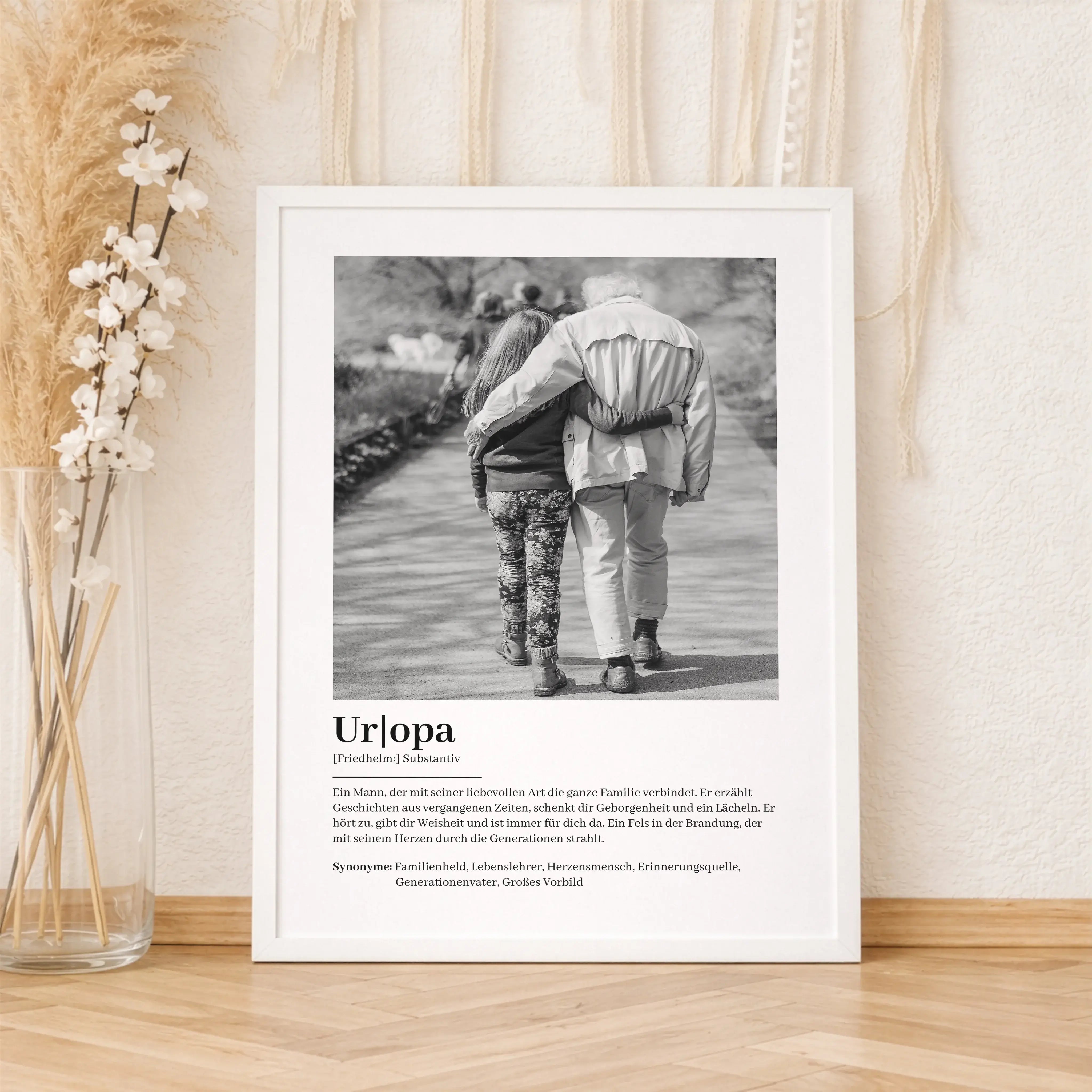 Uropa Definition Poster mit Foto-Personalisiertes Poster-famprints-Das Uropa Definition Poster mit Foto ist eine besondere Art, einem Menschen Danke zu sagen, der die Familie über Generationen hinweg prägt. Dieses personalisierte Poster verbindet ein indi
