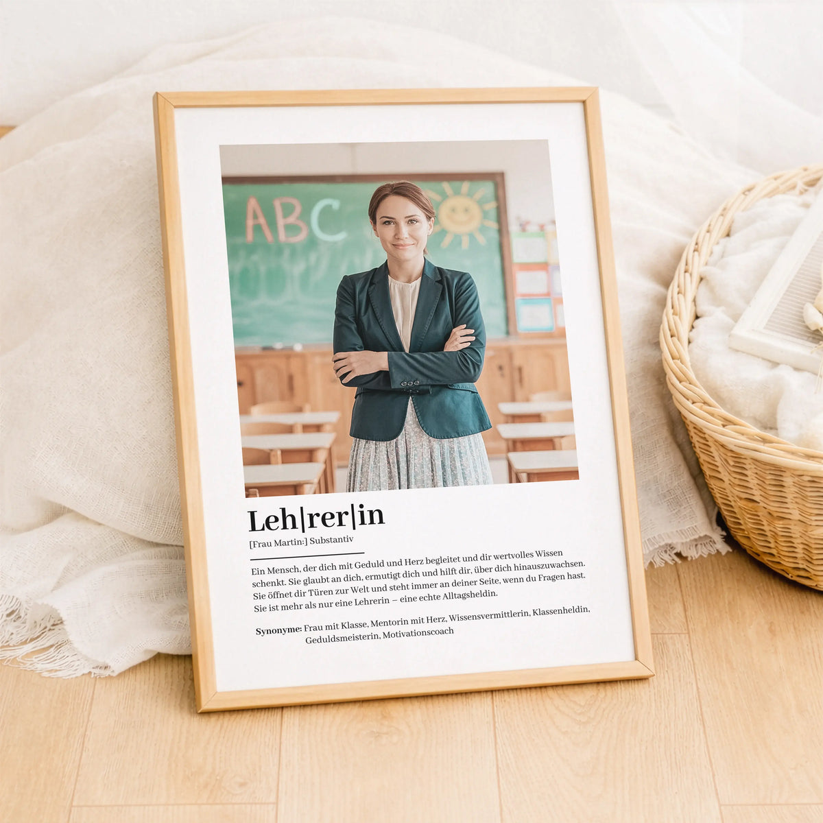 Personalisiertes Poster - Lehrerin Definition Poster mit Foto - personalisiert