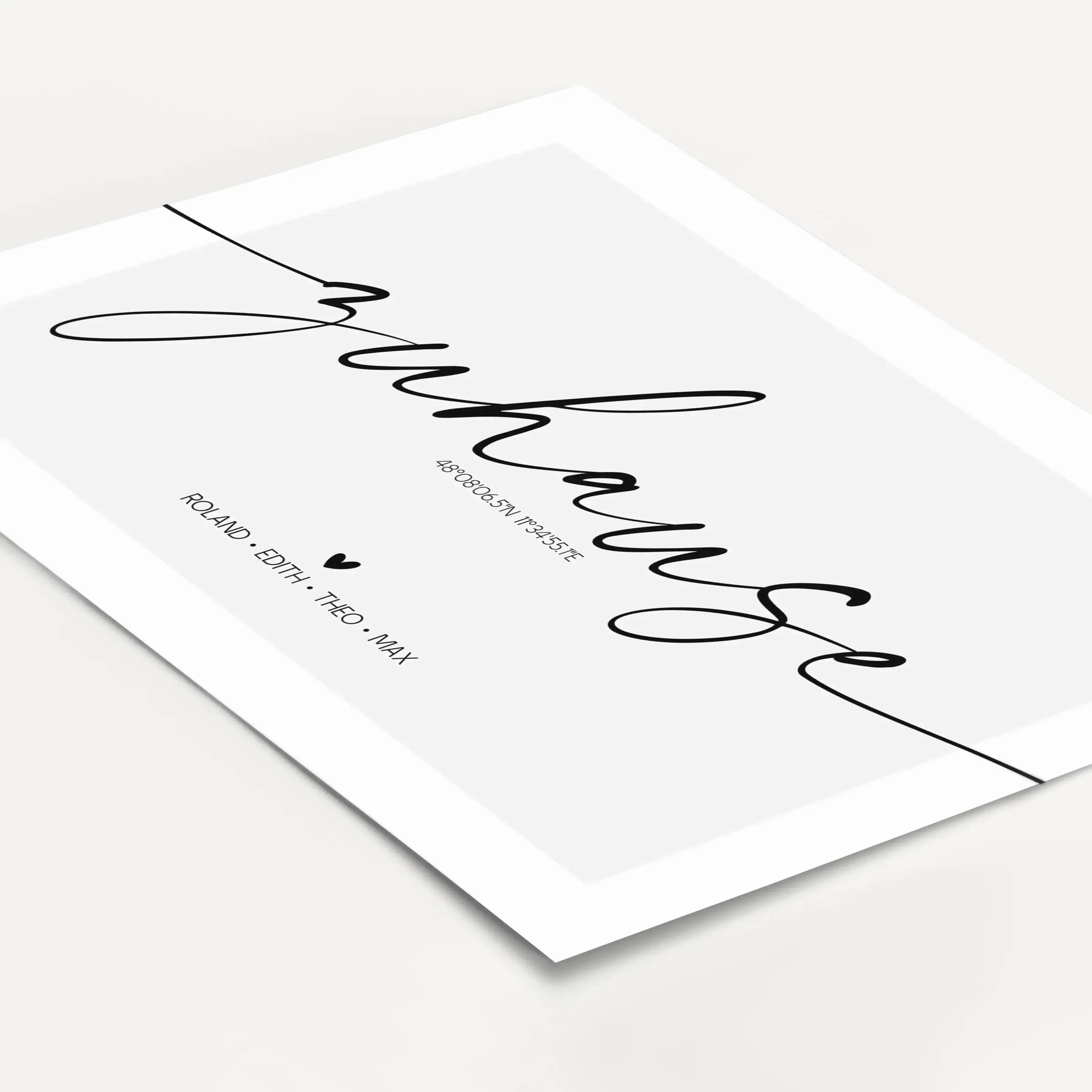 Poster Zuhause No1-famprints-Personalisiertes Poster-Entdecke unser Zuhause Poster, das deinem neuen Lebensabschnitt einen ganz individuellen Rahmen verleiht. Dieses liebevoll gestaltete Bild Zuhause ist mehr als nur ein dekoratives Element; es wird zum e