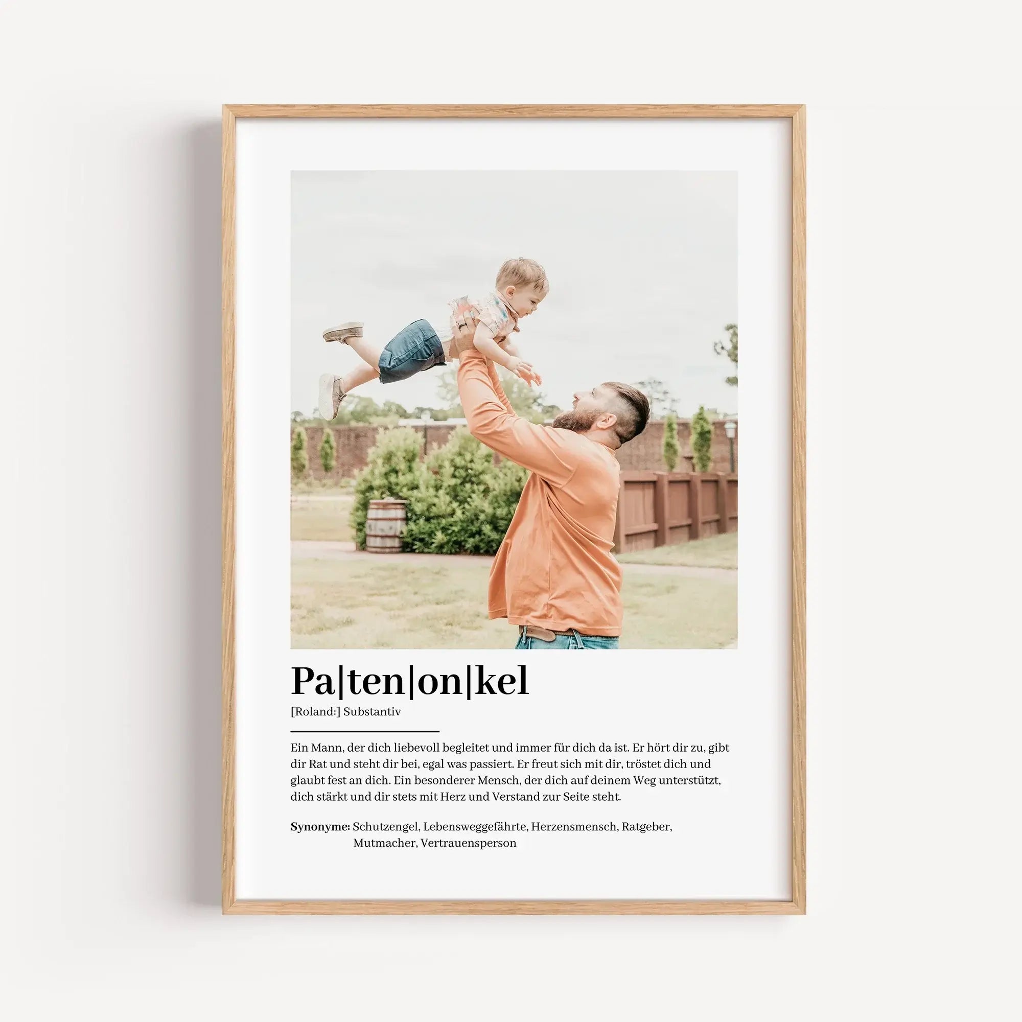 Patenonkel Definition Poster mit Foto-Personalisiertes Poster-famprints-Das Patenonkel Definition Poster mit Foto ist eine persönliche Geschenkidee für alle, die ihrem Patenonkel zeigen möchten, wie wichtig er ist. Das Design verbindet eine liebevolle Def