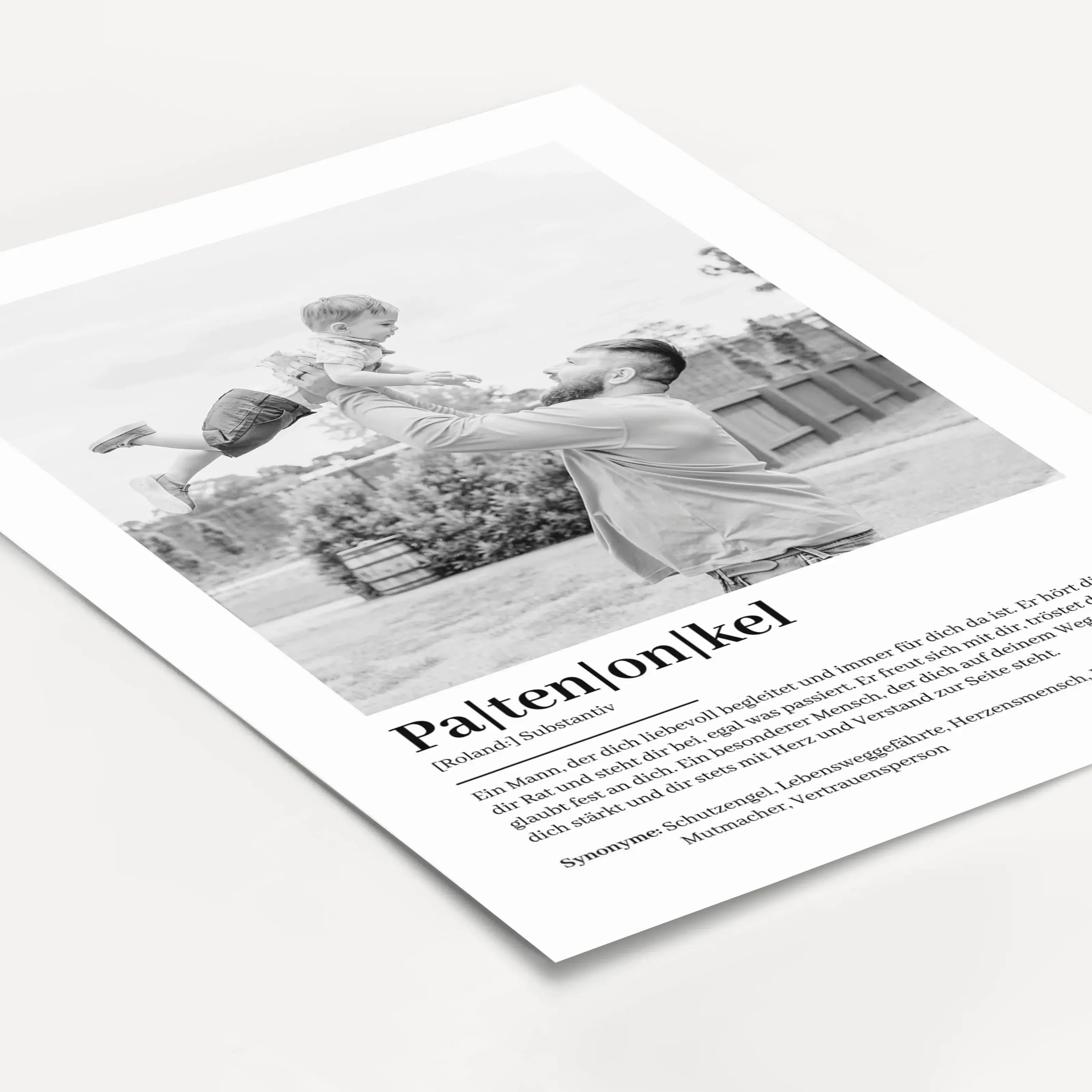 Patenonkel Definition Poster mit Foto-Personalisiertes Poster-famprints-Suchst du nach einem einzigartigen Geschenk für deinen Patenonkel? Unser Patenonkel Definition Poster mit Foto ist die perfekte Wahl! Dieses liebevoll gestaltete Poster zeigt auf beso