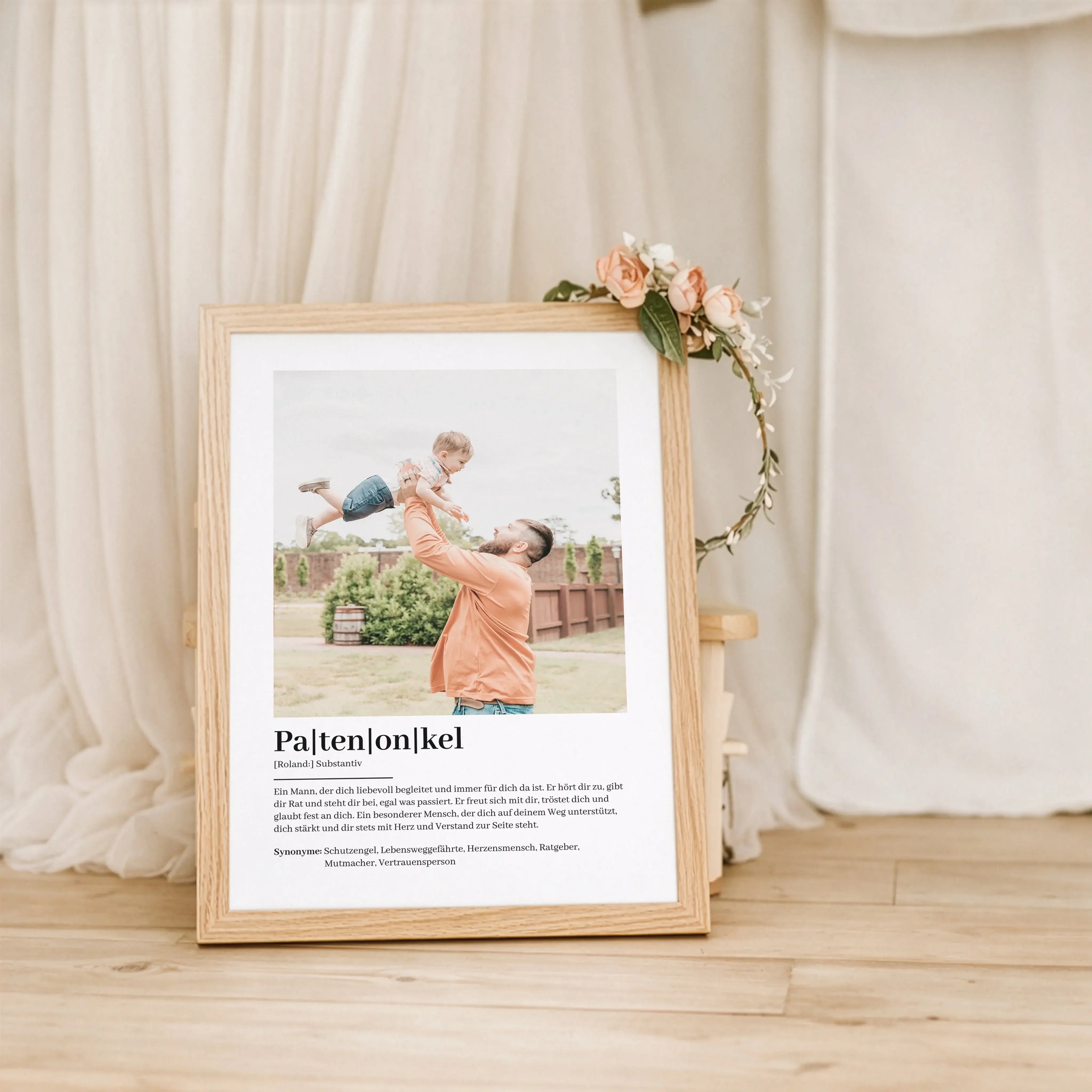 Patenonkel Definition Poster mit Foto-Personalisiertes Poster-famprints-Das Patenonkel Definition Poster mit Foto ist eine persönliche Geschenkidee für alle, die ihrem Patenonkel zeigen möchten, wie wichtig er ist. Das Design verbindet eine liebevolle Def