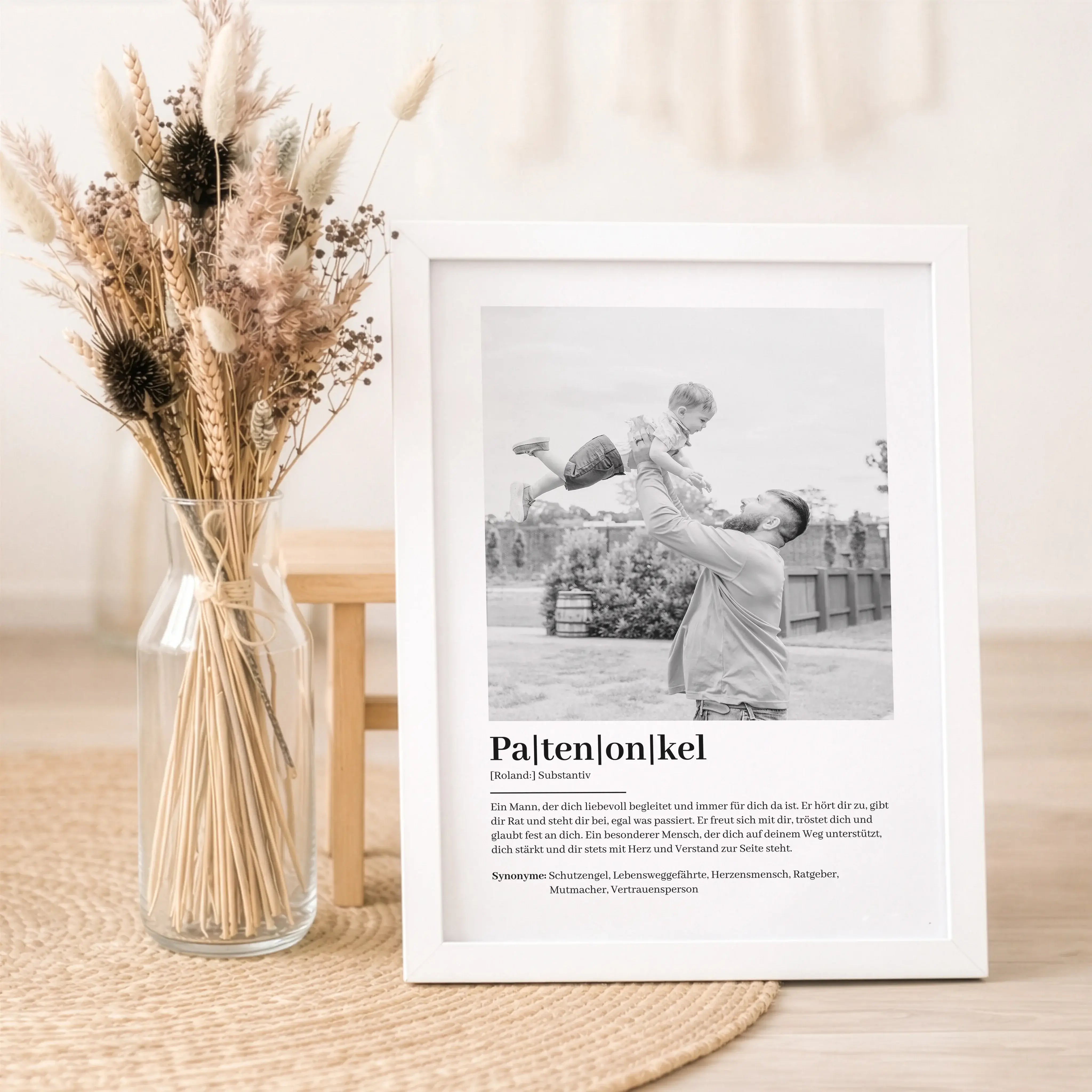 Patenonkel Definition Poster mit Foto-Personalisiertes Poster-famprints-Das Patenonkel Definition Poster mit Foto ist eine persönliche Geschenkidee für alle, die ihrem Patenonkel zeigen möchten, wie wichtig er ist. Das Design verbindet eine liebevolle Def