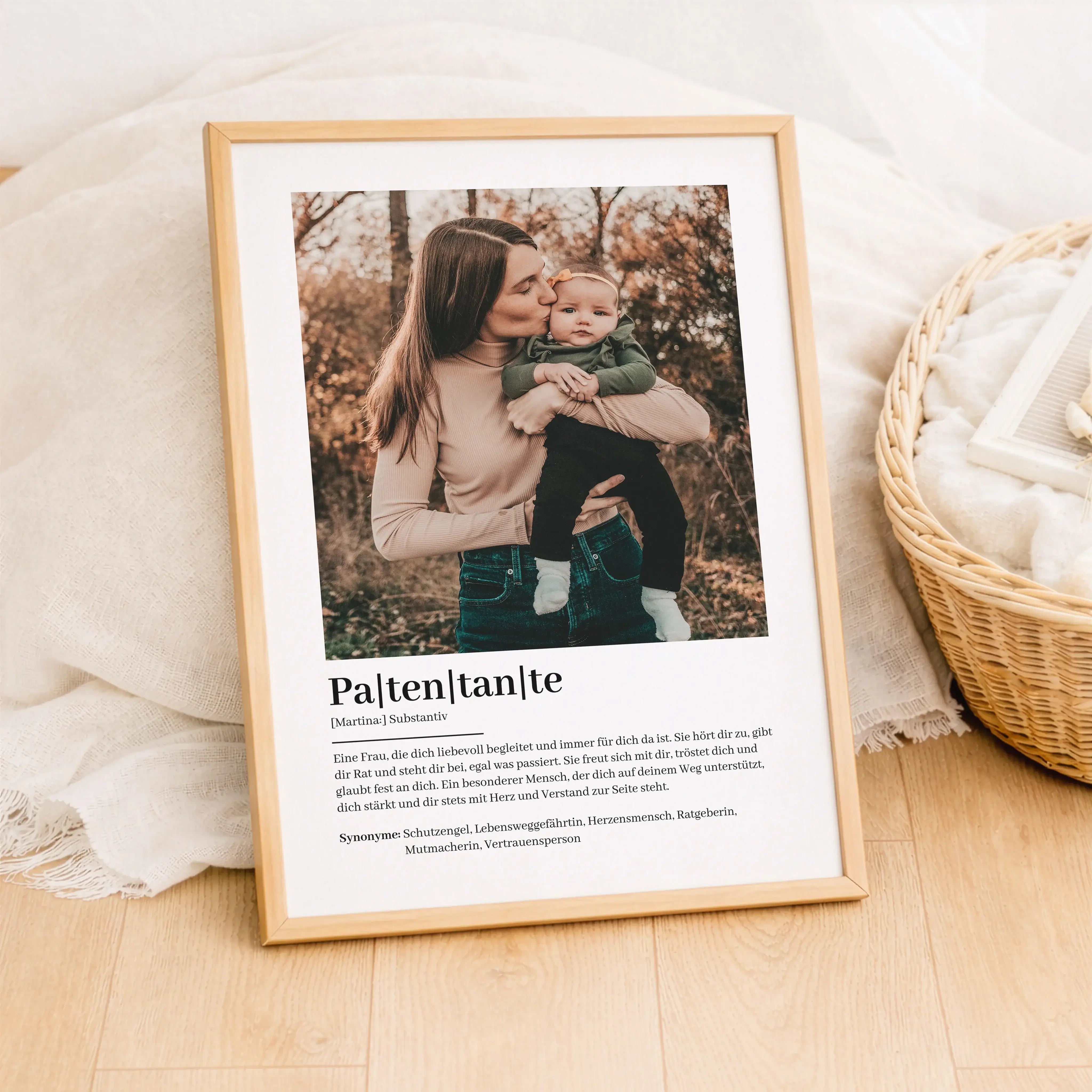 Patentante Definition Poster mit Foto-Personalisiertes Poster-famprints-Das Patentante Definition Poster mit Foto ist ein persönliches Geschenk für einen Menschen, der im Leben eine besondere Rolle spielt. Mit einer liebevoll formulierten Definition, eine