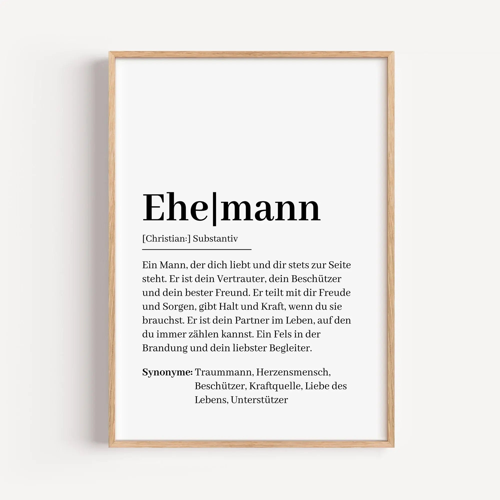 Ehemann Definition Poster-Personalisiertes Poster-famprints-Das Ehemann Definition Poster ist ein personalisierbares Wandbild, das die Bedeutung deines Ehemanns liebevoll in Worte fasst und stilvoll in Szene setzt. Das moderne Definitionsdesign verbindet
