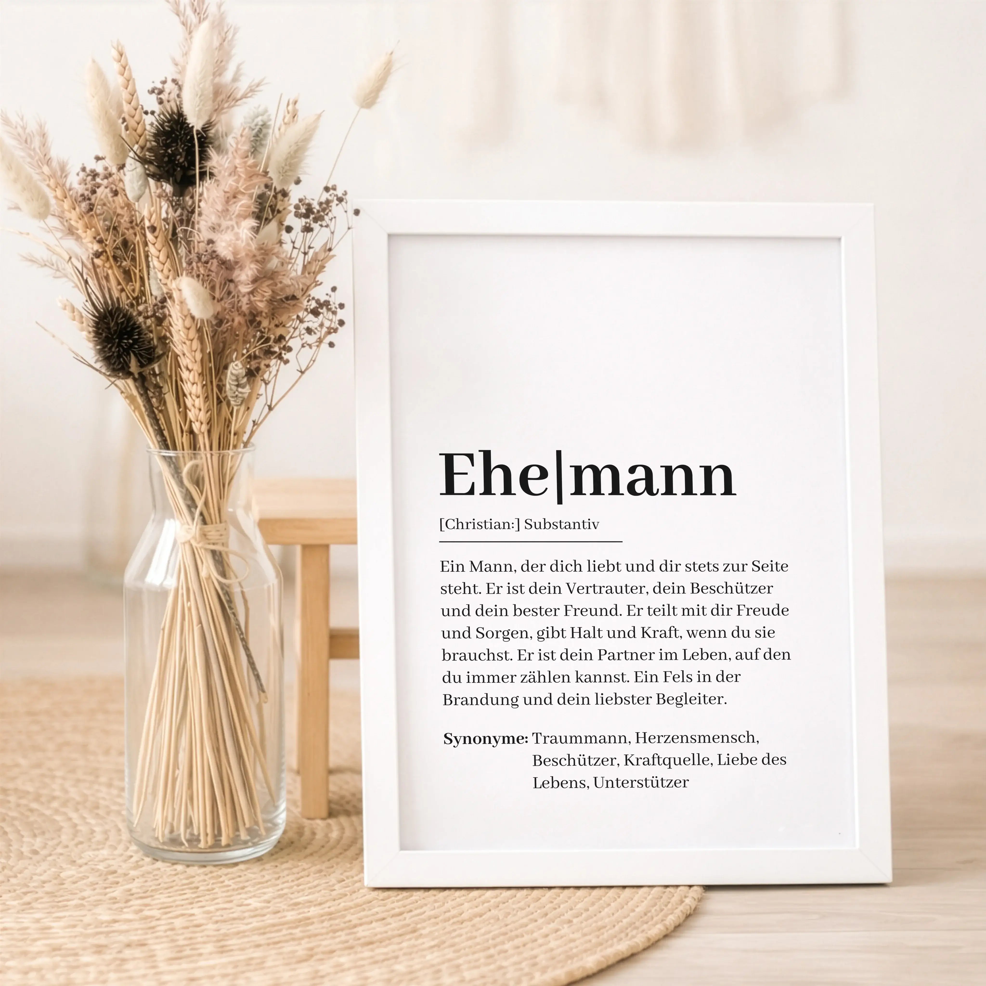 Ehemann Definition Poster-Personalisiertes Poster-famprints-Das Ehemann Definition Poster ist ein personalisierbares Wandbild, das die Bedeutung deines Ehemanns liebevoll in Worte fasst und stilvoll in Szene setzt. Das moderne Definitionsdesign verbindet
